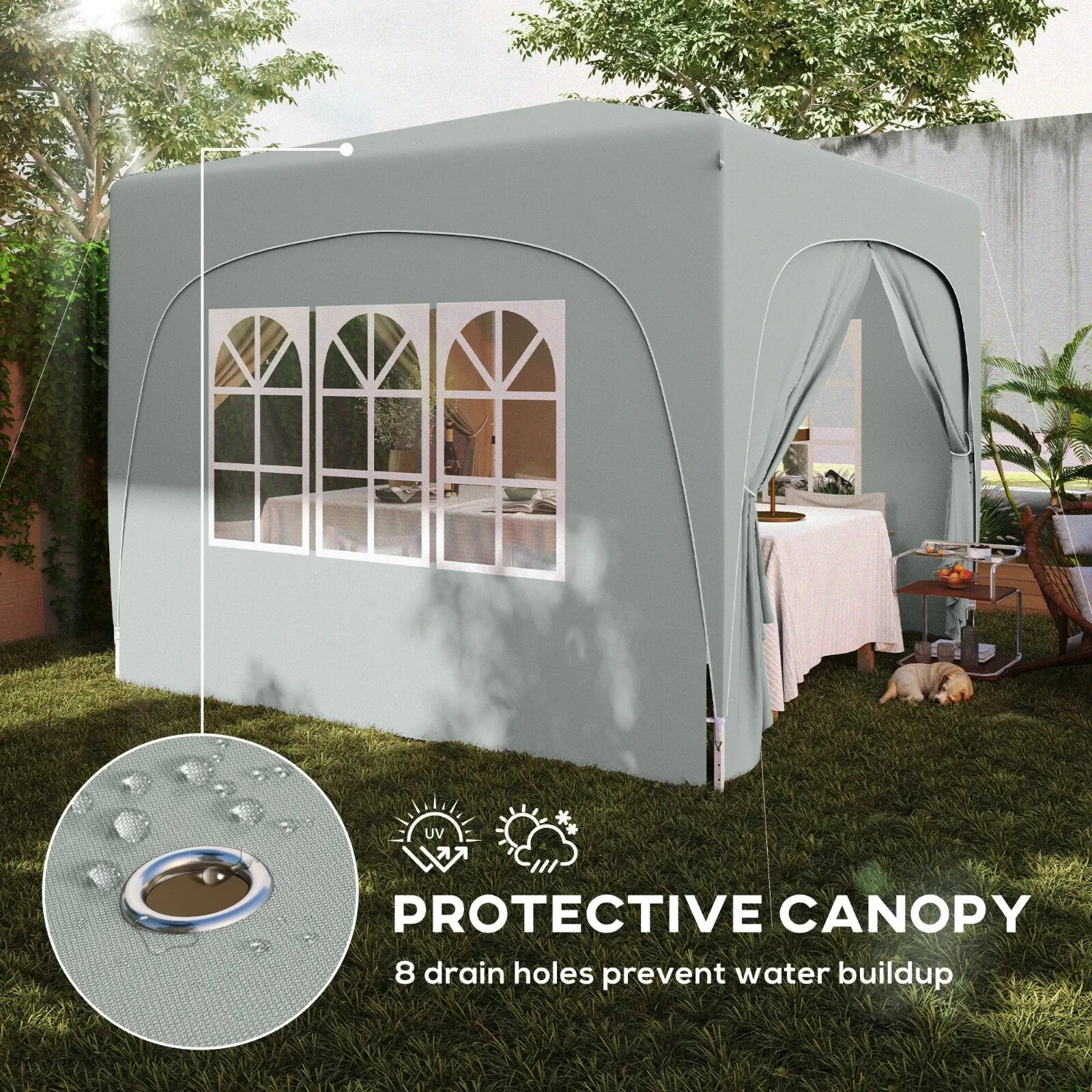 3 x 3 m Pop Up Gazebo with Sides Bag Height Adjustable Party Tent Event Shelter - Home and Garden Furniture Shop - rustic - furniture