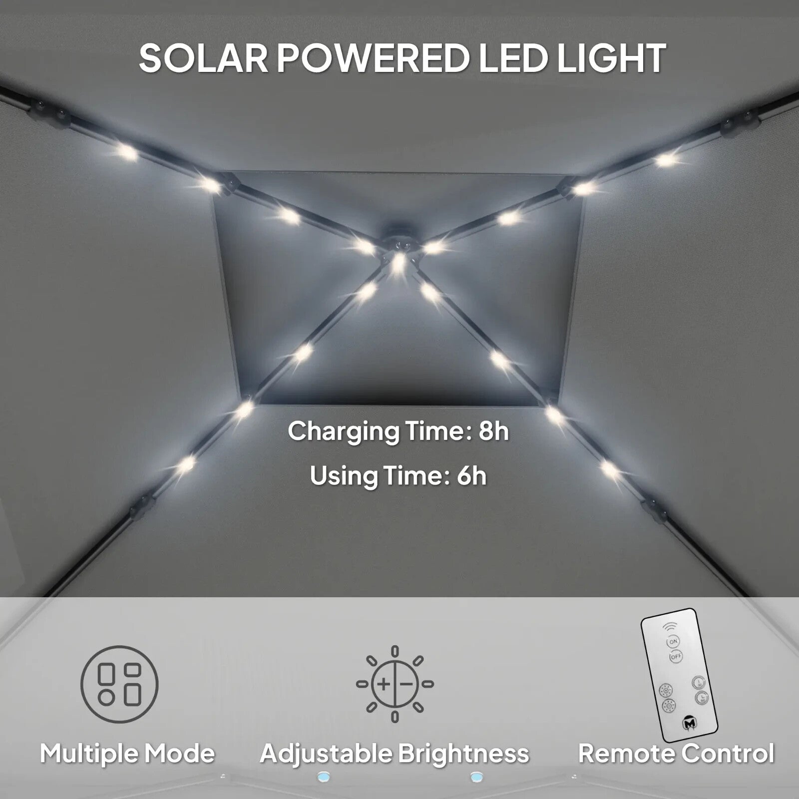 3 x 3 m Pop Up Gazebo with Sides Curtains Roof Solar LED Lights Black Party Tent - Home and Garden Furniture Shop - rustic - furniture