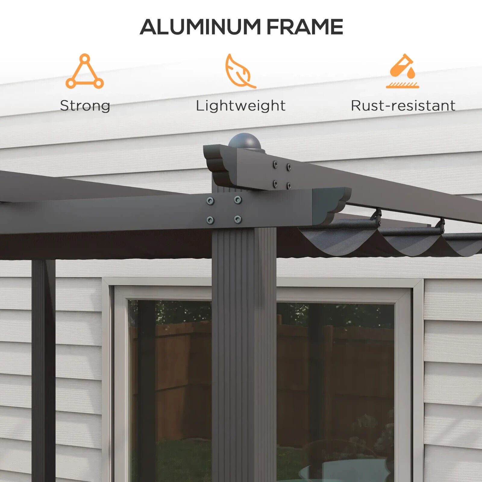 3 x 3m Aluminium Pergola with Retractable Roof - Garden Gazebo Canopy Black - Home and Garden Furniture Shop - #rustic - furniture#