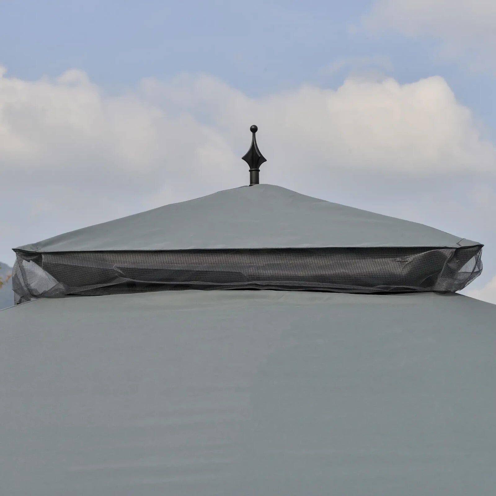 3 x 3m Garden Gazebo with Double Roof Canopy and Mesh Curtains for Outdoor Use - Home and Garden Furniture Shop - rustic - furniture