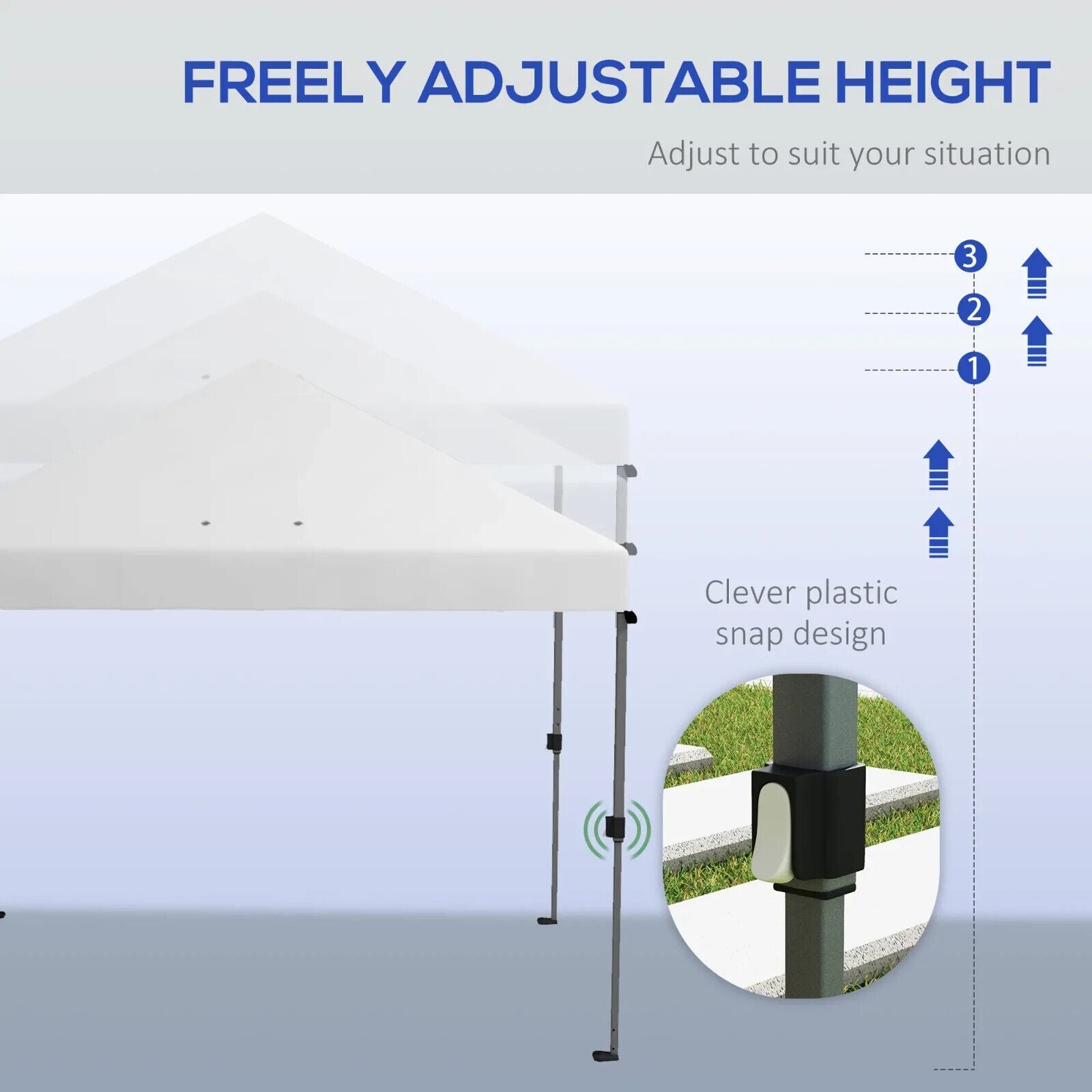 3 x 3m Garden Pop Up Gazebo Event Shelter 1 - Button Push White Party Marquee Tent - Home and Garden Furniture Shop - #rustic - furniture#