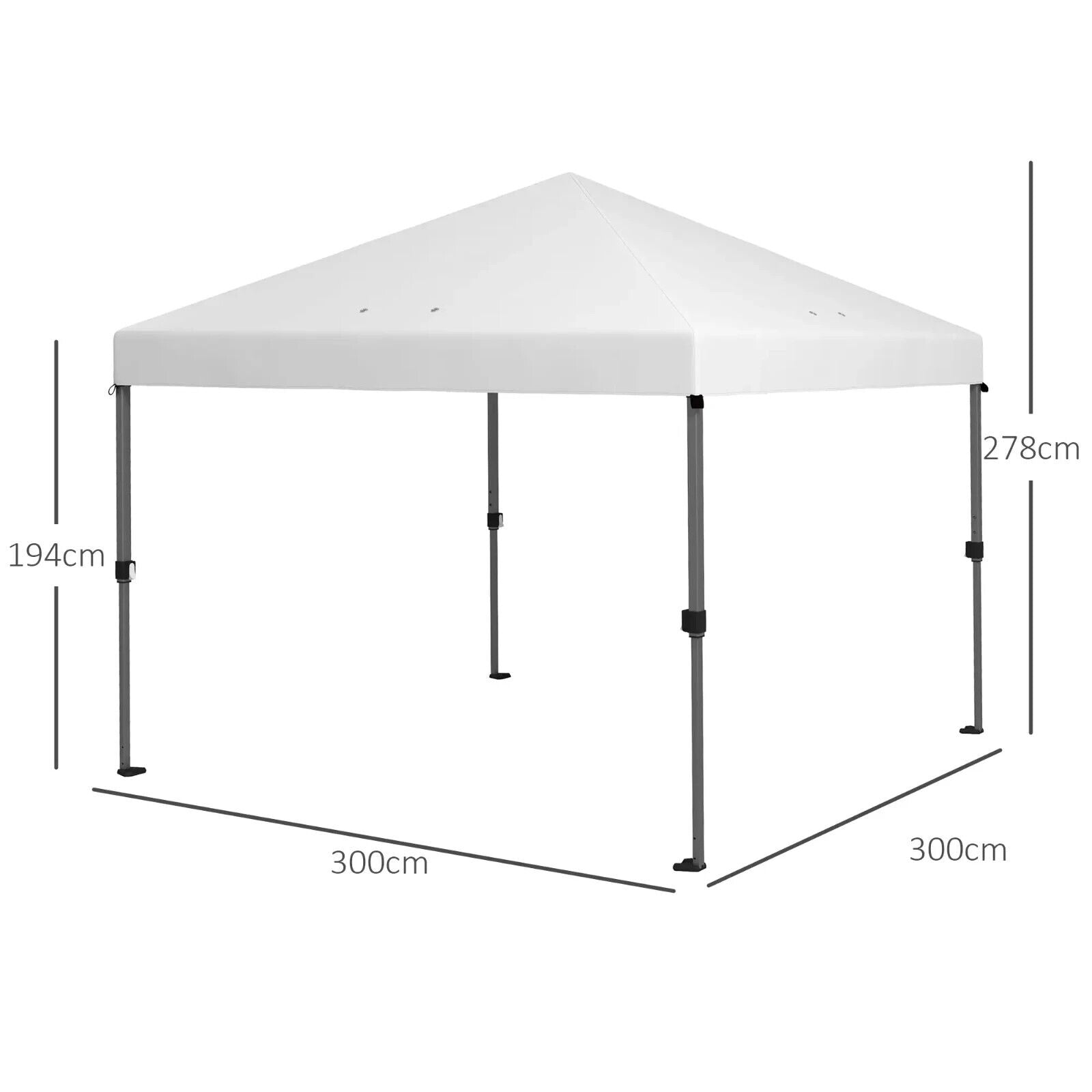 3 x 3m Garden Pop Up Gazebo Event Shelter 1 - Button Push White Party Marquee Tent - Home and Garden Furniture Shop - #rustic - furniture#