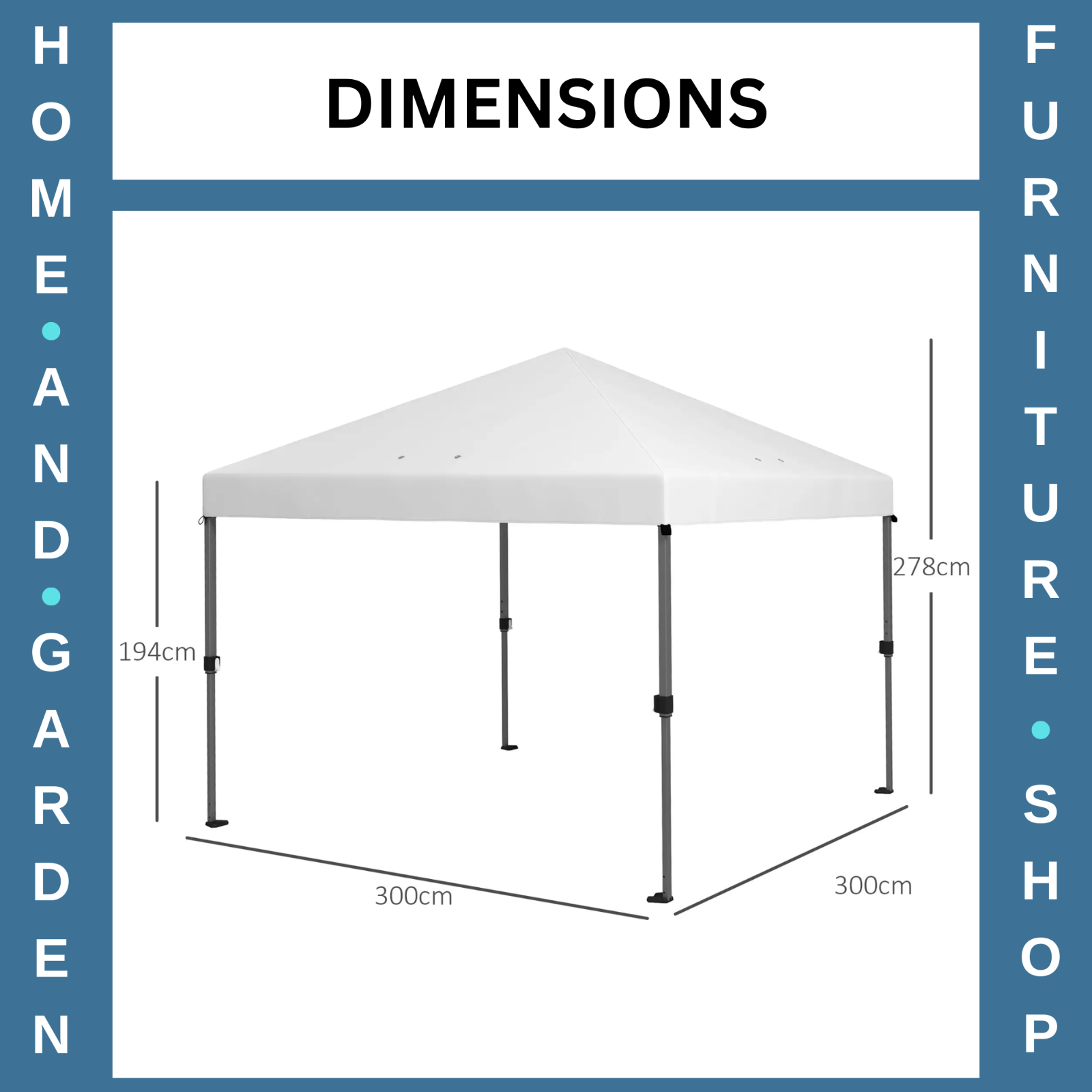 3 x 3m Garden Pop Up Gazebo Event Shelter 1 - Button Push White Party Marquee Tent - Home and Garden Furniture Shop - #rustic - furniture#