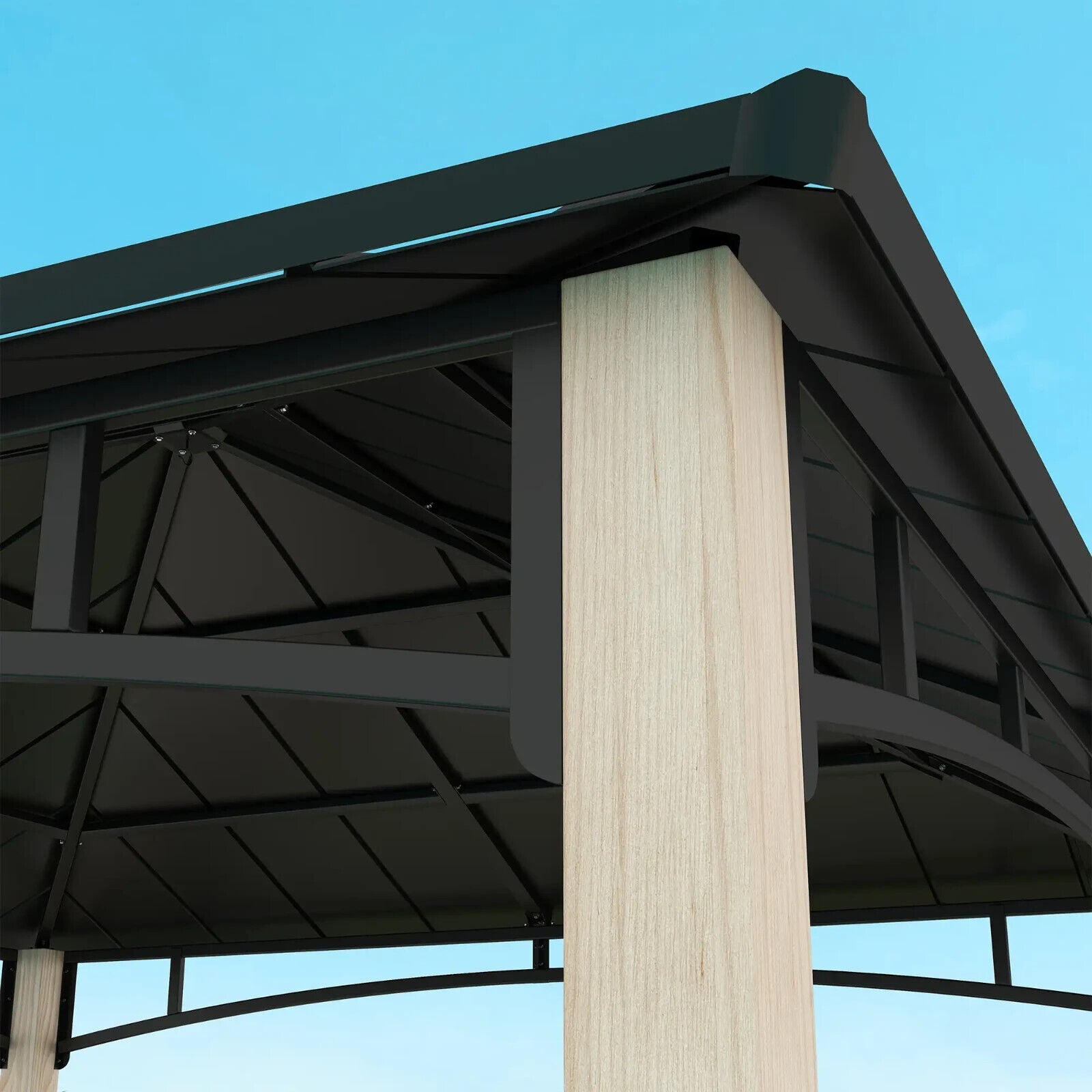 3 x 3m Hardtop Gazebo with Metal Roof Patio Garden Shelter Outdoor Metal Gazebo - Home and Garden Furniture Shop - #rustic - furniture#