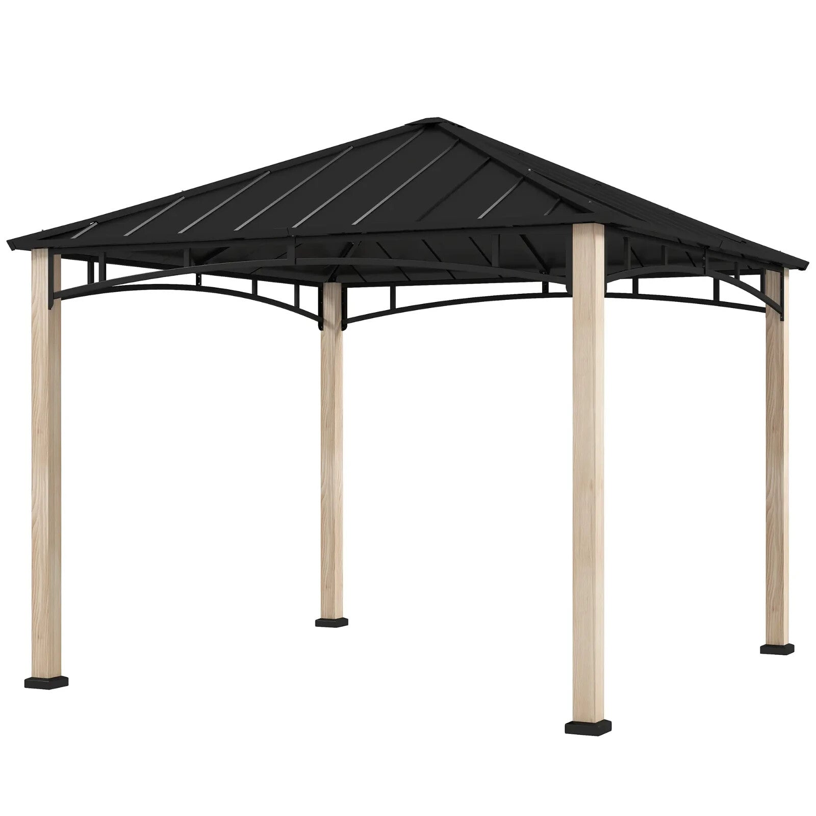 3 x 3m Hardtop Gazebo with Metal Roof Patio Garden Shelter Outdoor Metal Gazebo - Home and Garden Furniture Shop - rustic - furniture