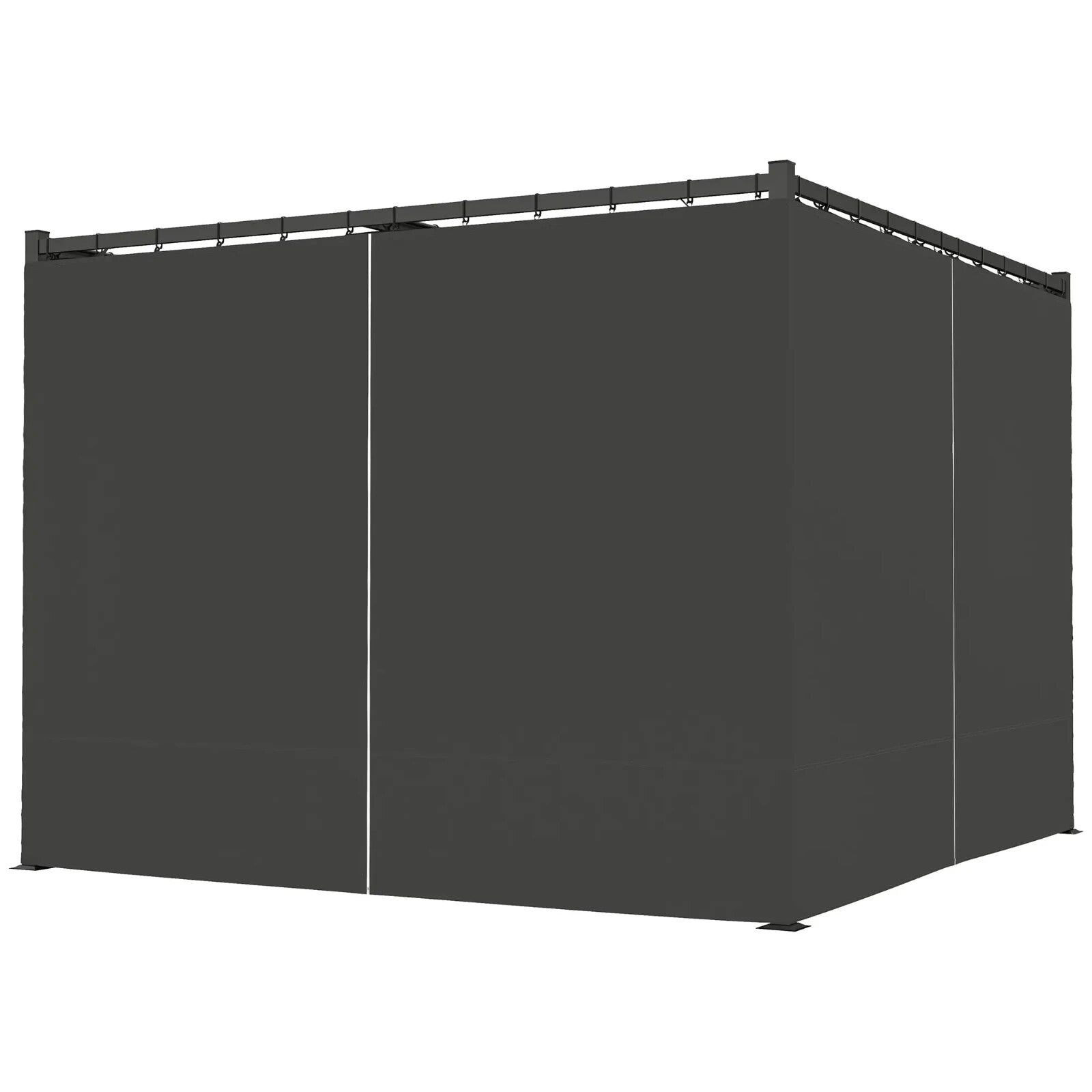3 x 3m Metal Pergola with Retractable Roof and Curtains Grey Patio Shade Shelter - Home and Garden Furniture Shop - rustic - furniture