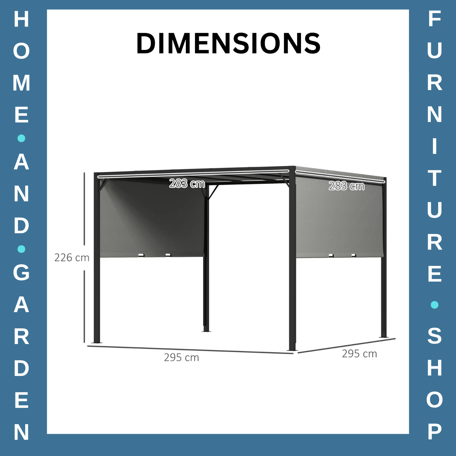 3 x 3m Pergola Retractable Roof Metal Gazebo Outdoor Sun Shade Shelter Canopy - Home and Garden Furniture Shop - rustic - furniture