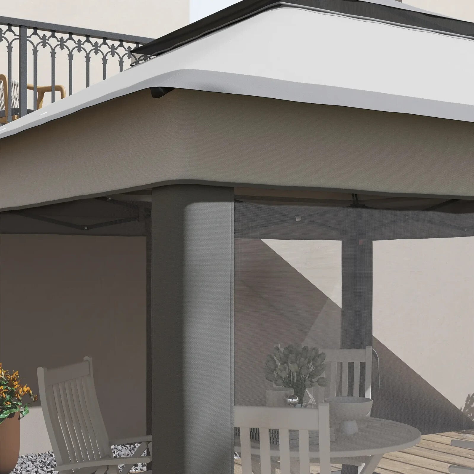 3 x 3m Pop Up Gazebo w/ Netting Carry Bag Height Adjustable Garden Event Shelter - Home and Garden Furniture Shop - rustic - furniture