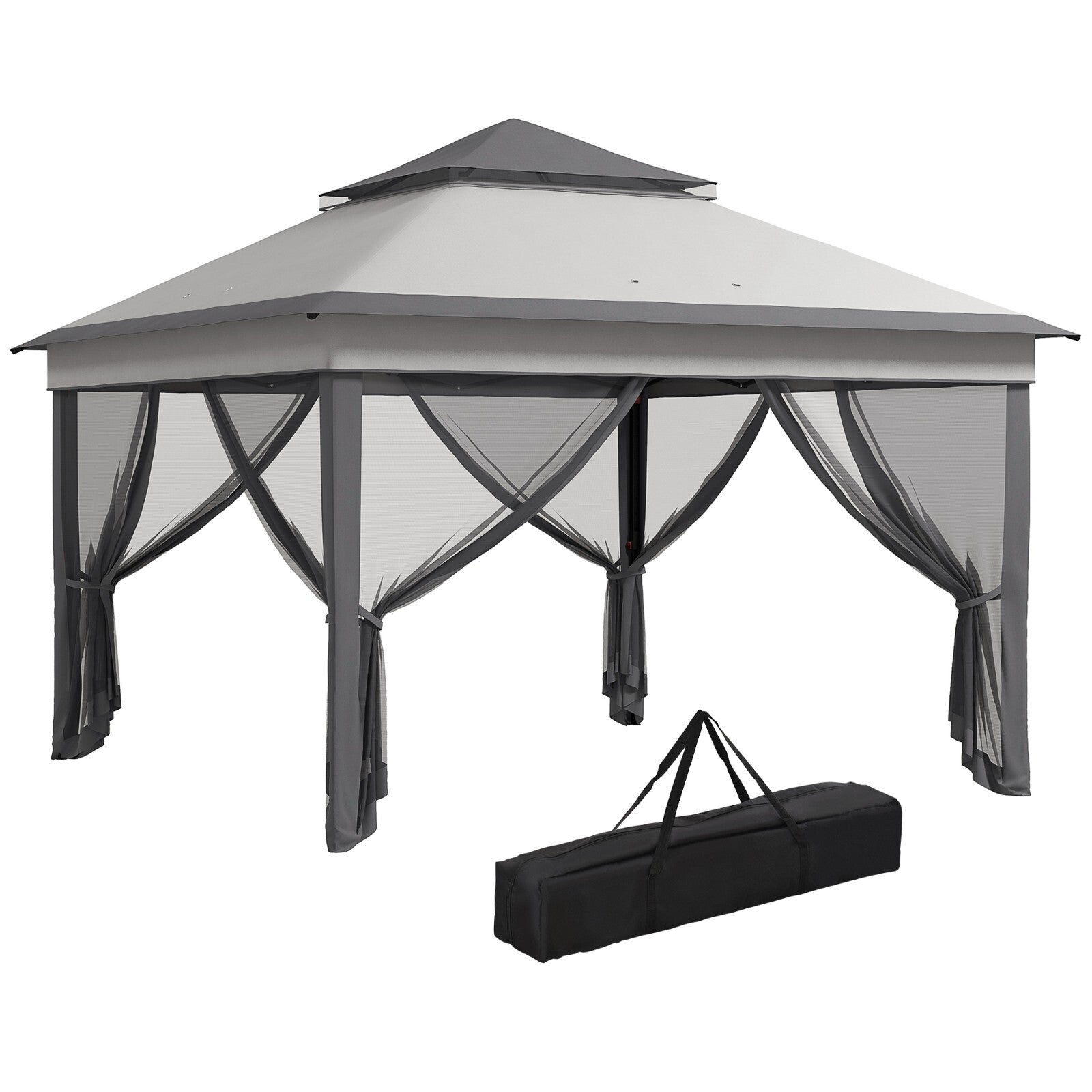 3 x 3m Pop Up Gazebo w/ Netting Carry Bag Height Adjustable Garden Event Shelter - Home and Garden Furniture Shop - rustic - furniture