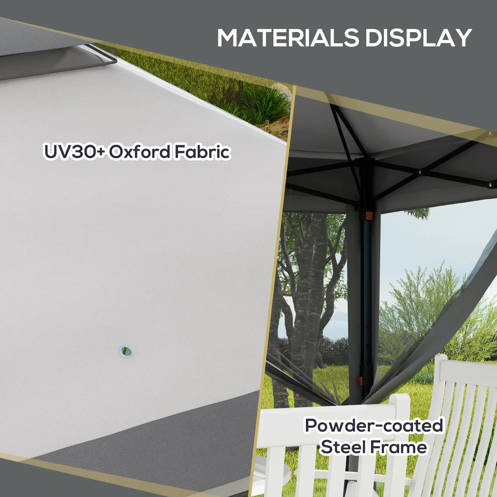 3 x 3m Pop Up Gazebo w/ Netting Carry Bag Height Adjustable Garden Event Shelter - Home and Garden Furniture Shop - rustic - furniture