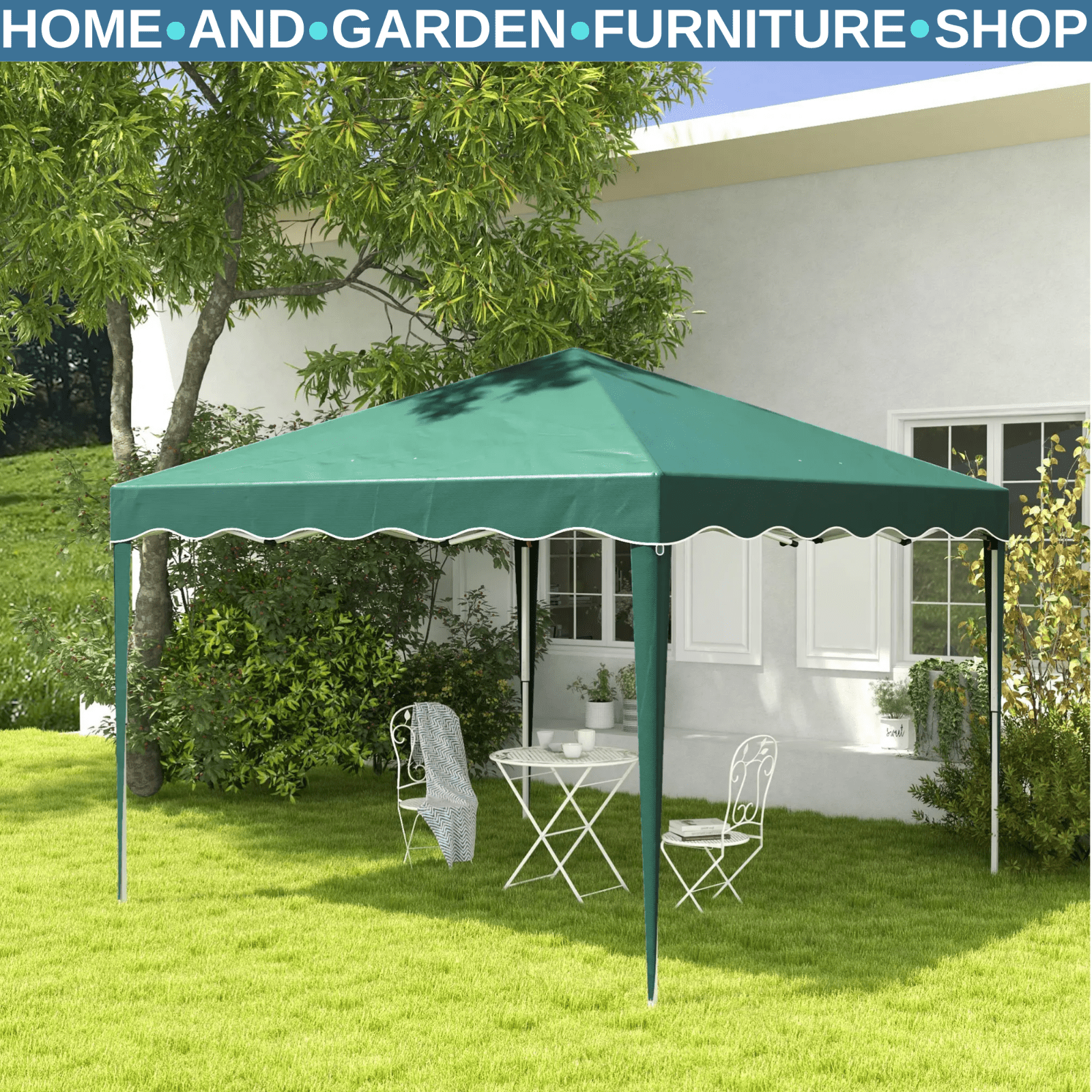 3 x 3m Pop Up Gazebo with Carry Bag Outdoor Camping Garden Shelter Party Tent - Home and Garden Furniture Shop - rustic - furniture