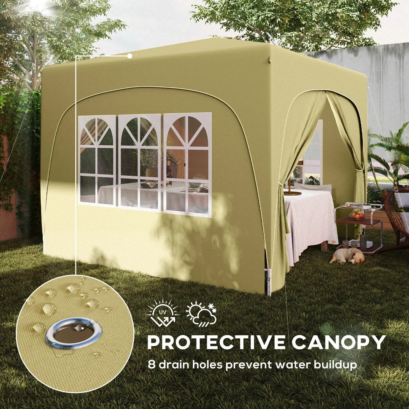 3 x 3m Pop Up Gazebo with Sides Carry Bag Garden Tent Camping Shelter Windows - Home and Garden Furniture Shop - rustic - furniture