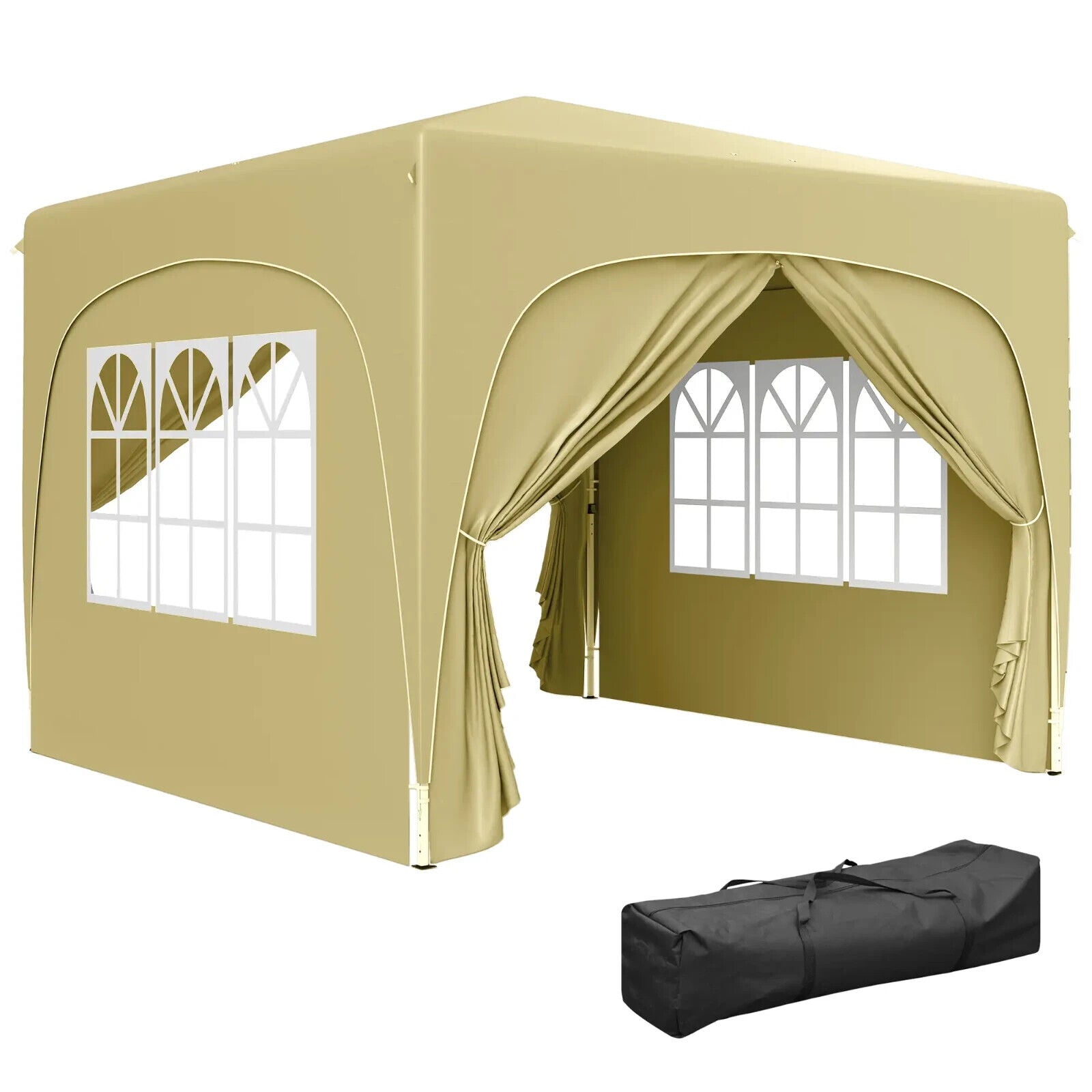 3 x 3m Pop Up Gazebo with Sides Carry Bag Garden Tent Camping Shelter Windows - Home and Garden Furniture Shop - #rustic - furniture#