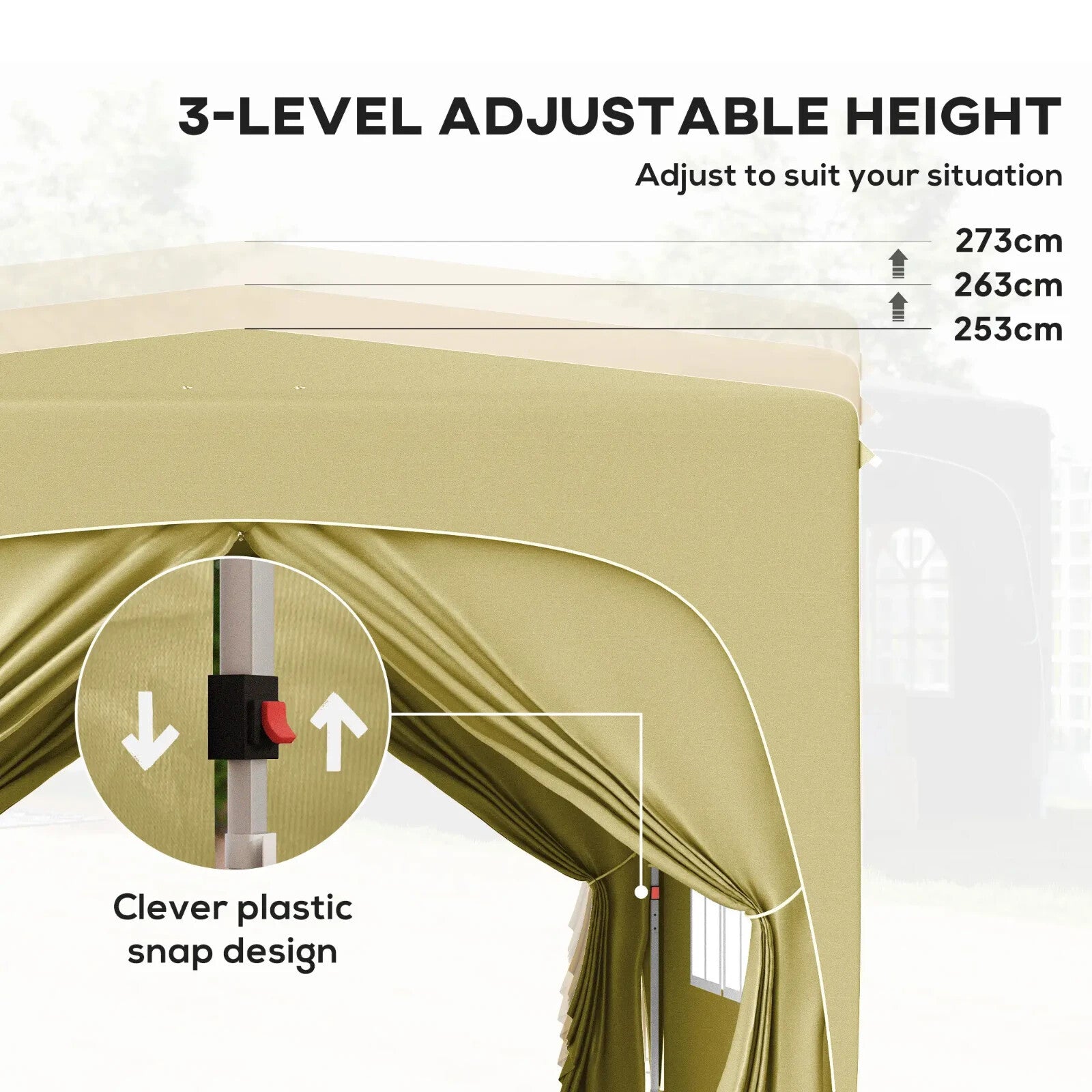 3 x 3m Pop Up Gazebo with Sides Carry Bag Garden Tent Camping Shelter Windows - Home and Garden Furniture Shop - rustic - furniture