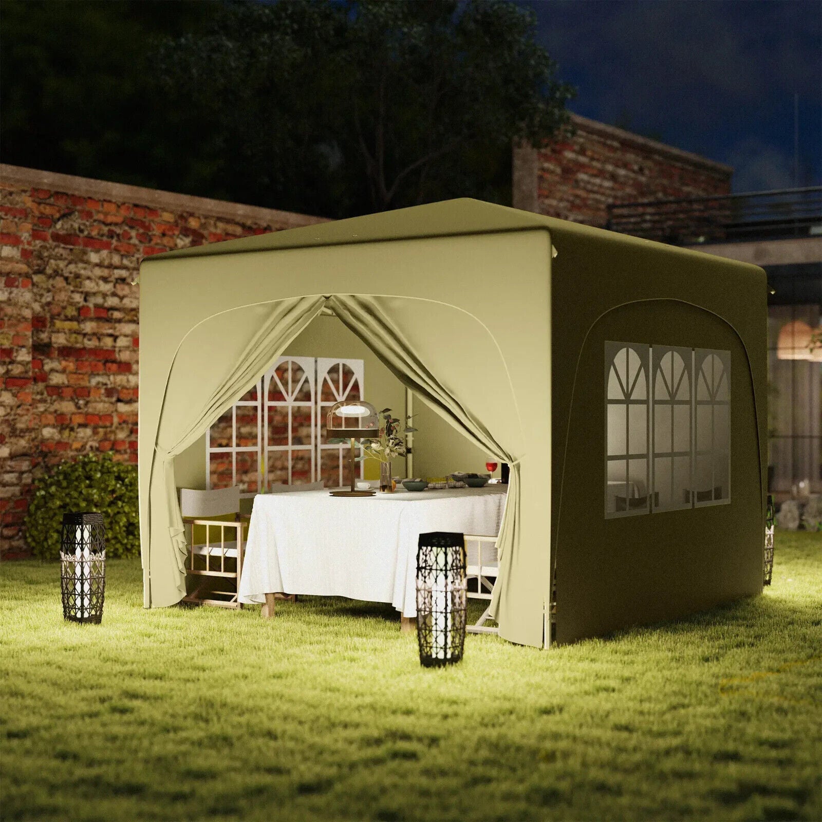 3 x 3m Pop Up Gazebo with Sides Carry Bag Garden Tent Camping Shelter Windows - Home and Garden Furniture Shop - #rustic - furniture#
