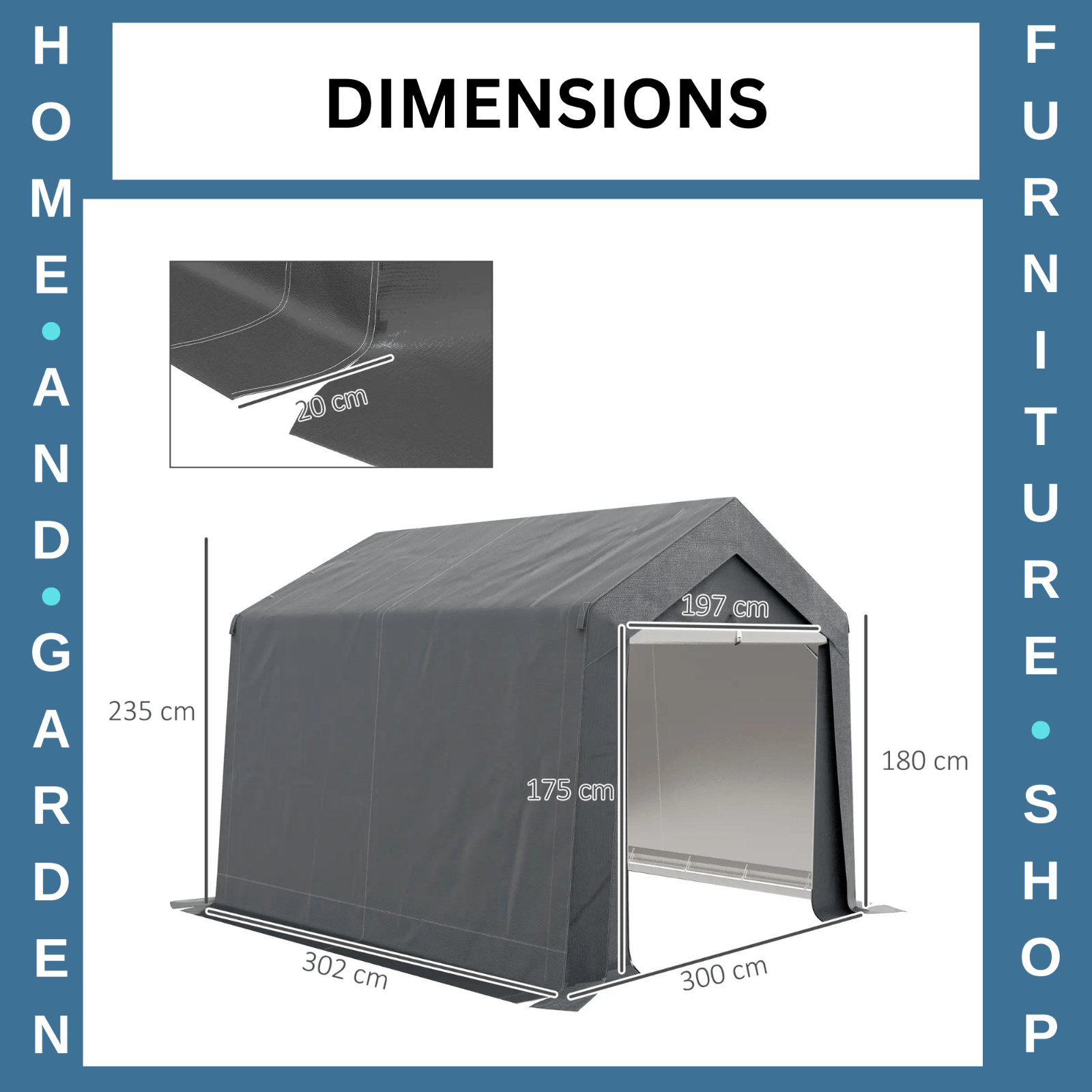 3 x 3m Portable Shed Waterproof Heavy Duty Grey Garden Storage Shed for Tools - Home and Garden Furniture Shop - #rustic - furniture#