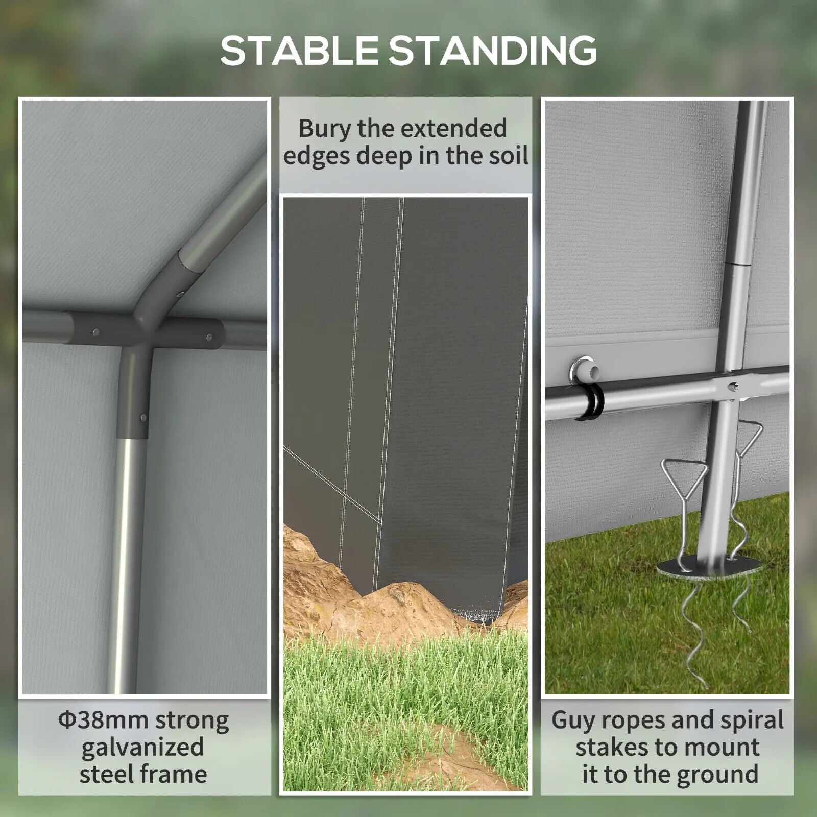 3 x 3m Portable Shed Waterproof Heavy Duty Grey Garden Storage Shed for Tools - Home and Garden Furniture Shop - #rustic - furniture#