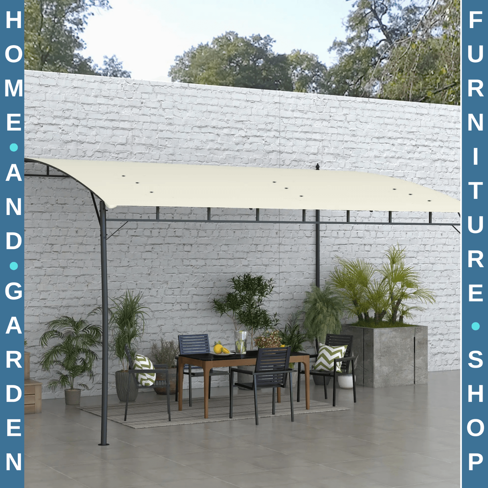 3 x 4 m Outdoor Pergola Gazebo Sun Shade Shelter w/ Metal Frame for Garden Patio - Home and Garden Furniture Shop - rustic - furniture