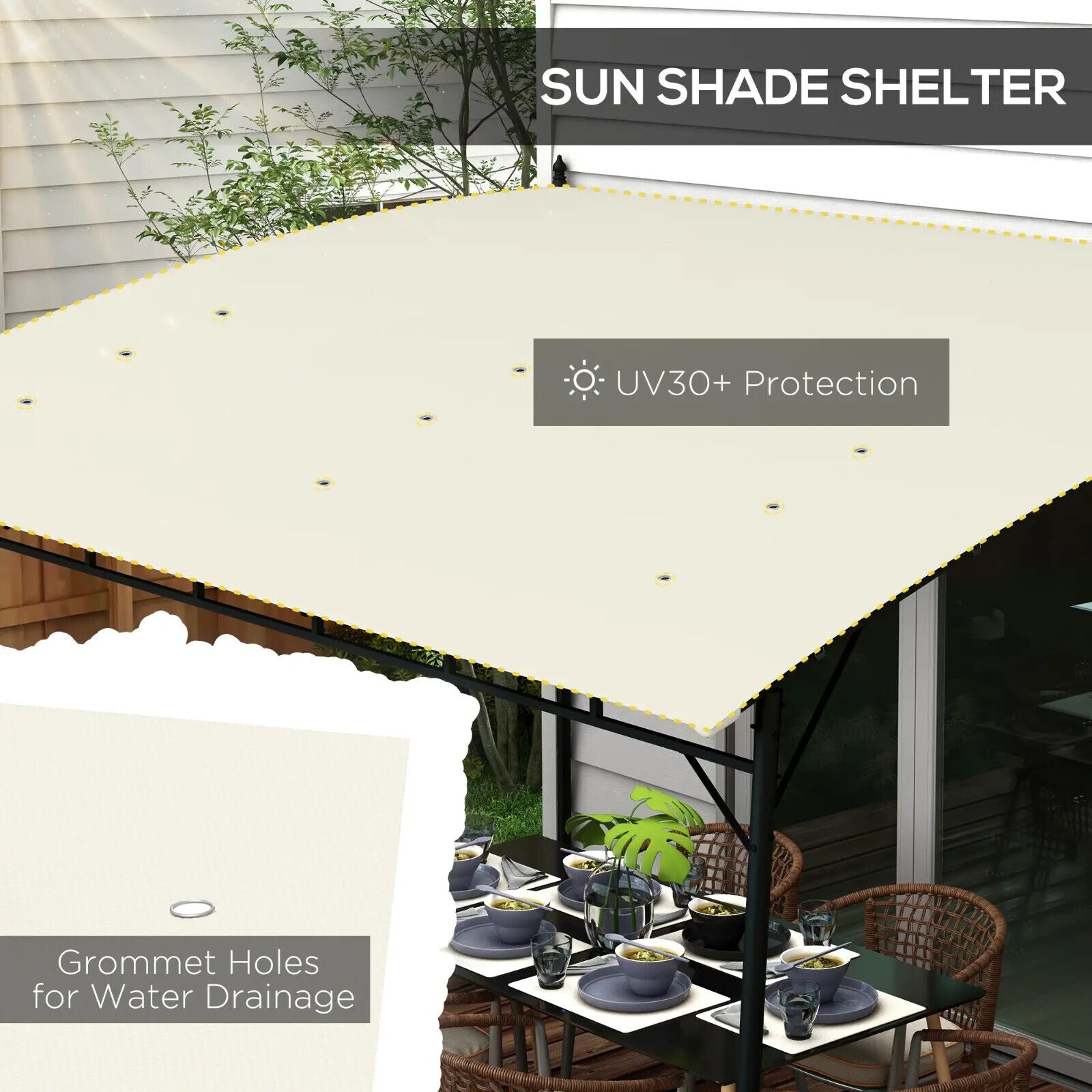 3 x 4 m Outdoor Pergola Gazebo Sun Shade Shelter w/ Metal Frame for Garden Patio - Home and Garden Furniture Shop - #rustic - furniture#