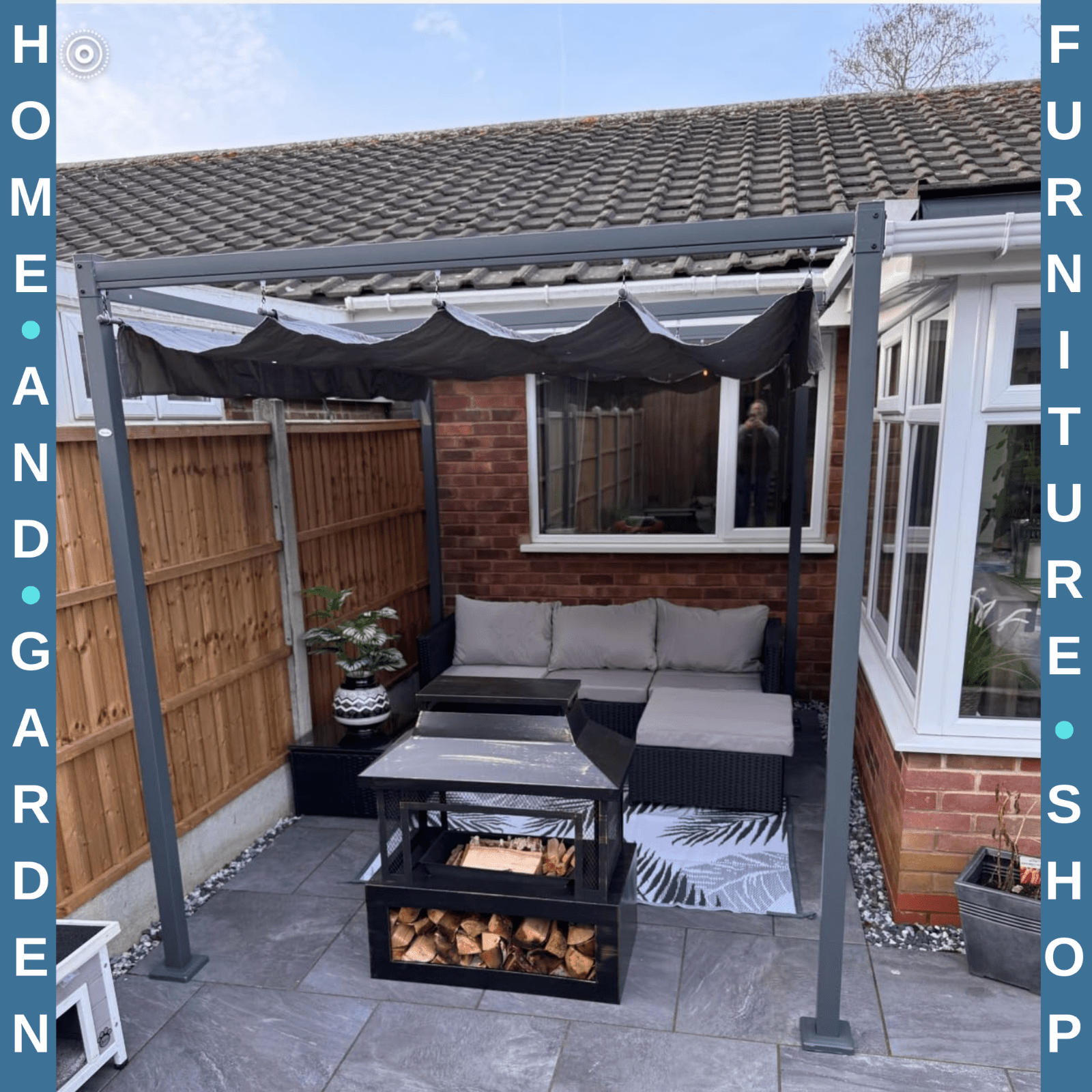 3 x 4m Aluminium Pergola Garden Gazebo with Retractable Roof Outdoor Canopy - Home and Garden Furniture Shop - rustic - furniture