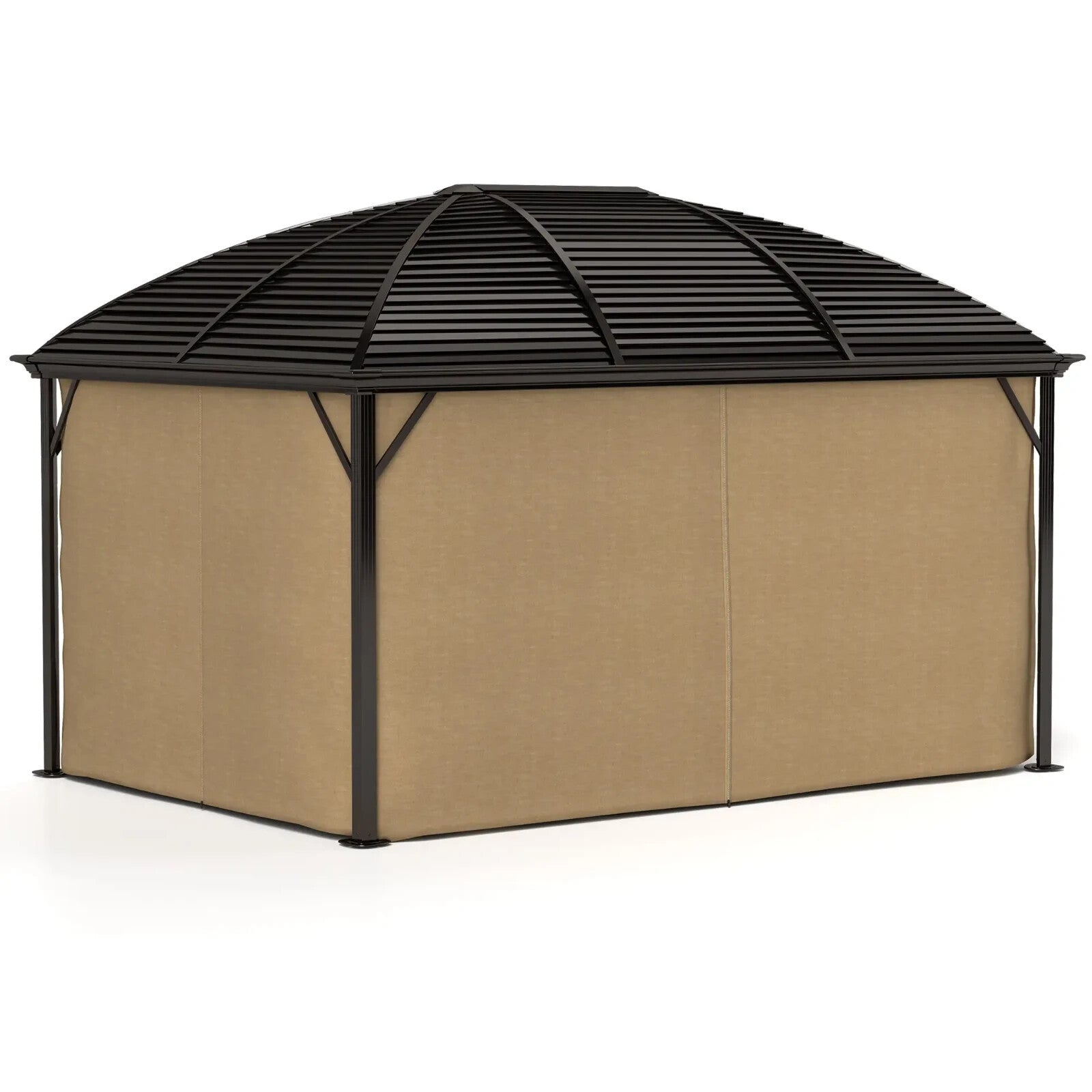 3 x 4m Hardtop Garden Gazebo Steel Roof Heavy Duty Pavilion with Sides Shelter - Home and Garden Furniture Shop - rustic - furniture