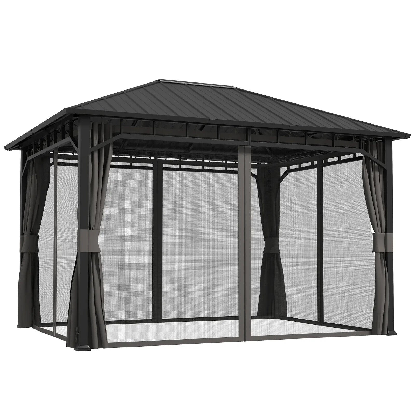 3 x 4m Hardtop Metal Gazebo Sides Steel Roof Outdoor Party Tent Hot Tub Shelter - Home and Garden Furniture Shop - #rustic - furniture#