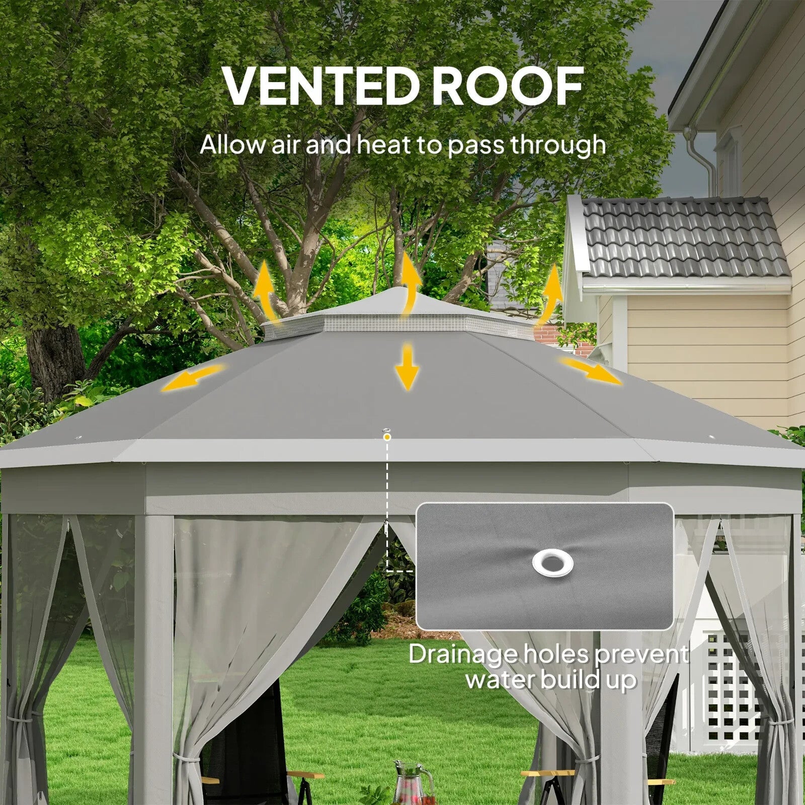 3 x 4m Pop Up Gazebo w/ Mesh Curtains Outdoor Garden Marquee Party Tent Shelter - Home and Garden Furniture Shop - rustic - furniture