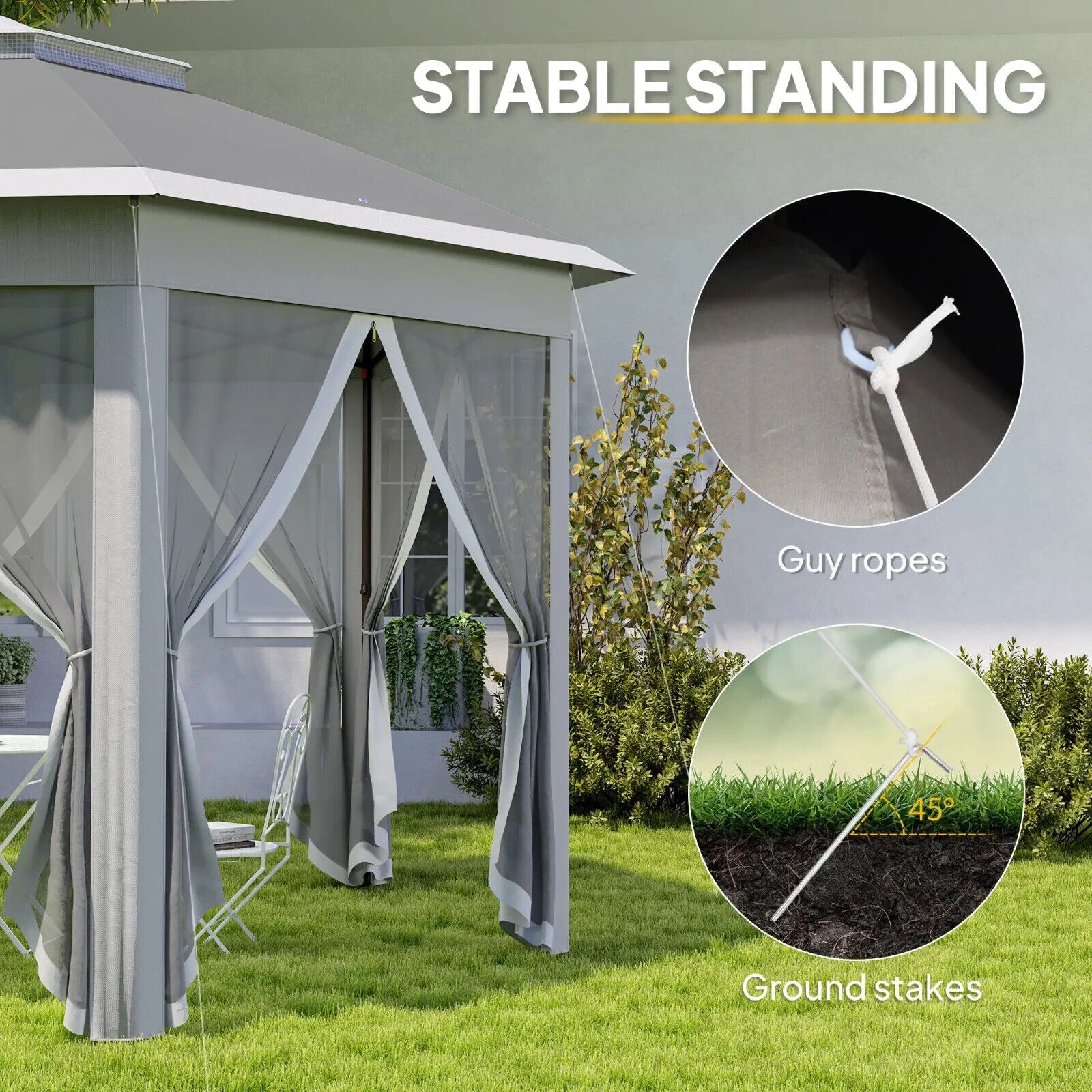 3 x 4m Pop Up Gazebo w/ Mesh Curtains Outdoor Garden Marquee Party Tent Shelter - Home and Garden Furniture Shop - #rustic - furniture#