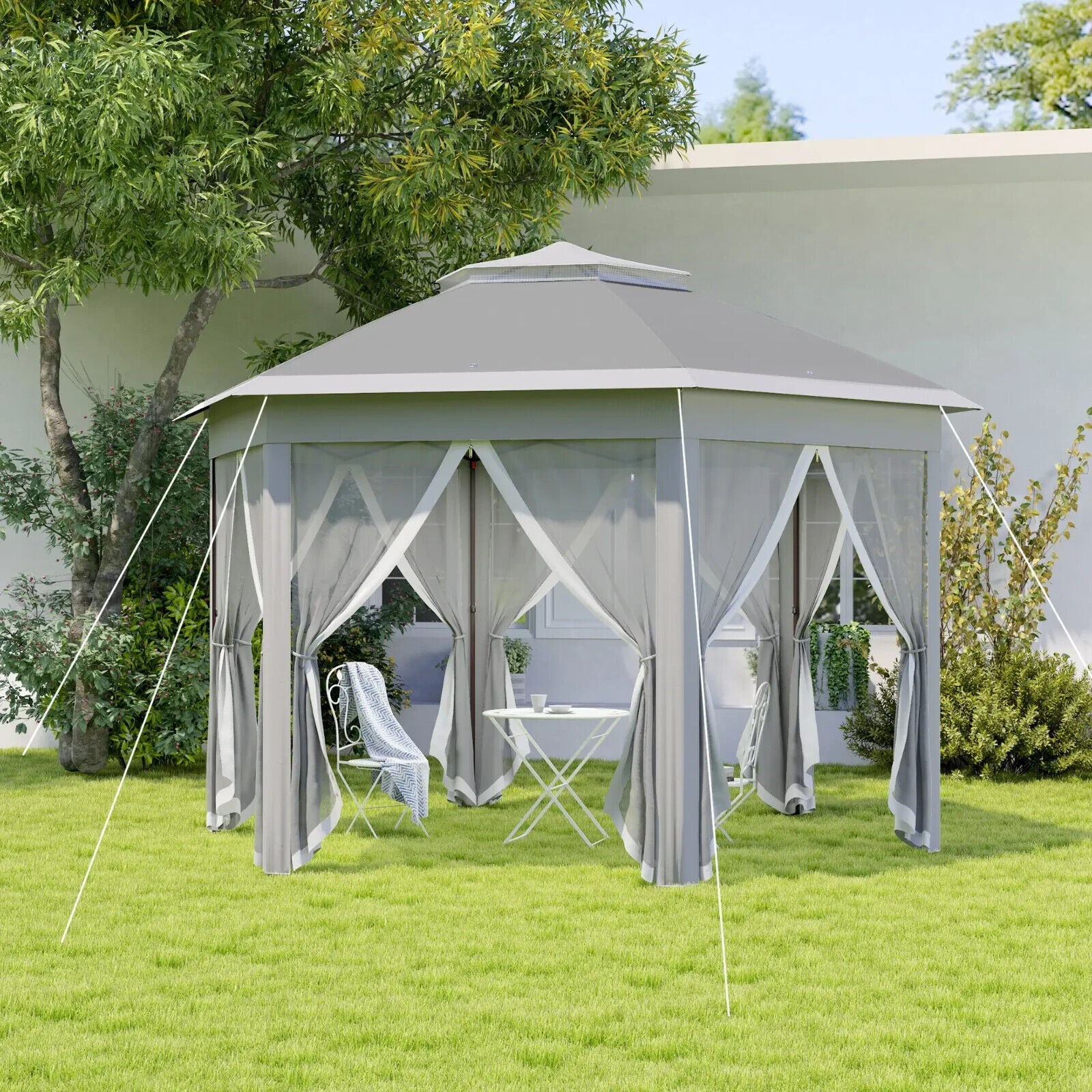 3 x 4m Pop Up Gazebo w/ Mesh Curtains Outdoor Garden Marquee Party Tent Shelter - Home and Garden Furniture Shop - #rustic - furniture#