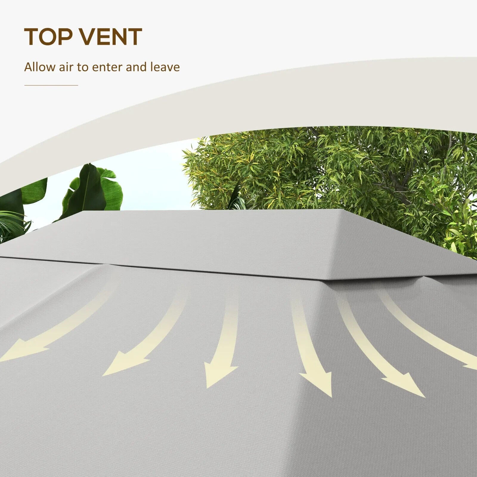 3 x 4m Replacement Gazebo Canopy Gazebo Roof Cover Light Grey Spare Canopy Roof - Home and Garden Furniture Shop - #rustic - furniture#