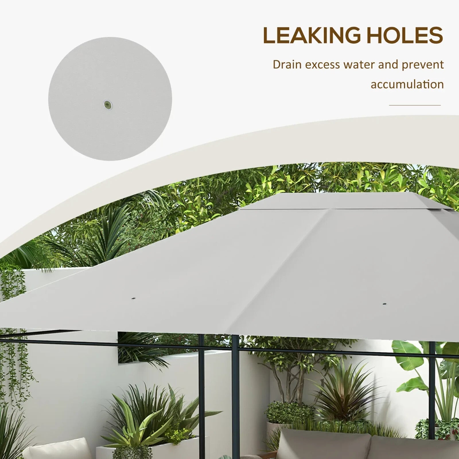 3 x 4m Replacement Gazebo Canopy Gazebo Roof Cover Light Grey Spare Canopy Roof - Home and Garden Furniture Shop - rustic - furniture