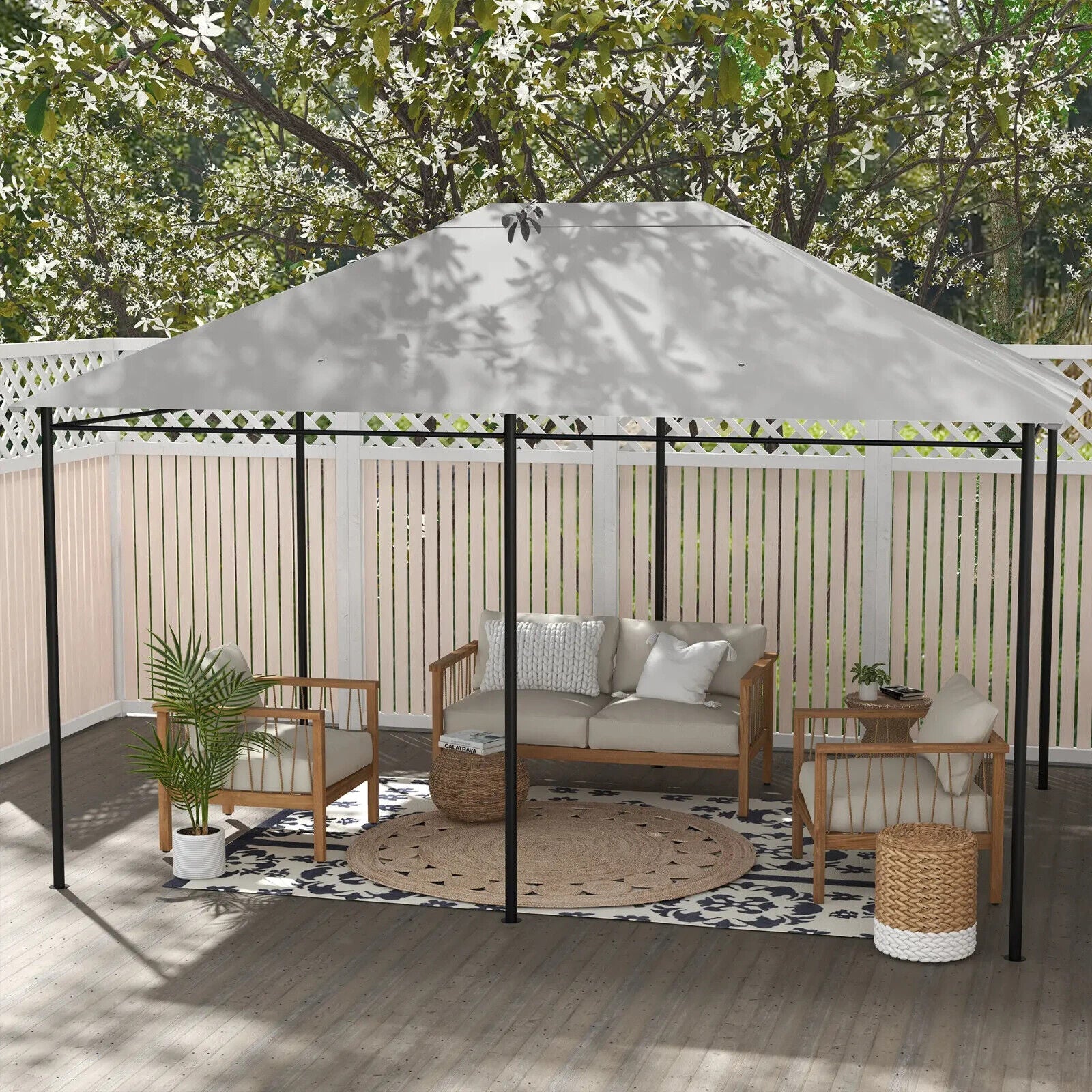 3 x 4m Replacement Gazebo Canopy Gazebo Roof Cover Light Grey Spare Canopy Roof - Home and Garden Furniture Shop - #rustic - furniture#
