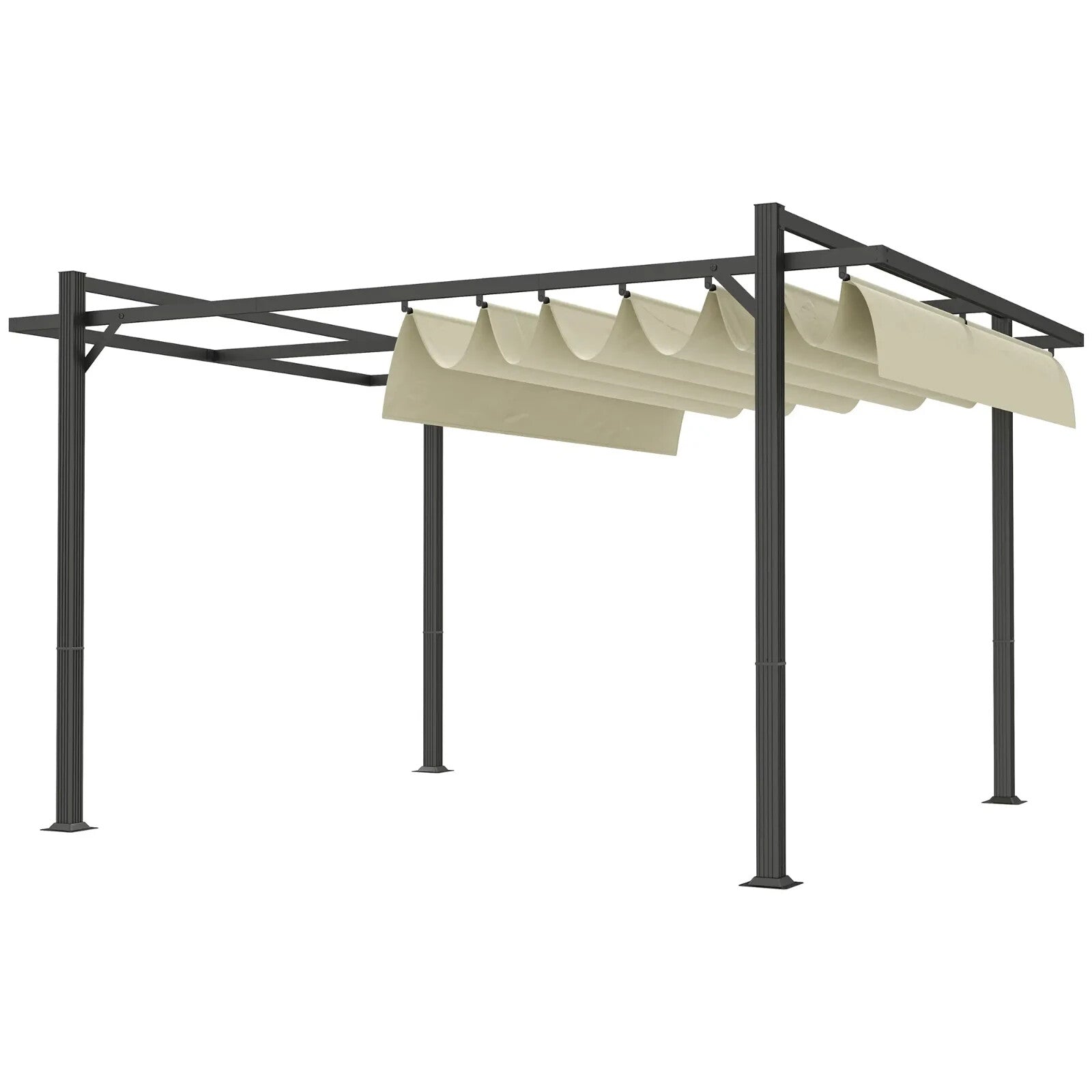 3 x 4m Retractable Pergola Gazebo with Aluminium Frame Garden Patio Canopy Cover - Home and Garden Furniture Shop - rustic - furniture