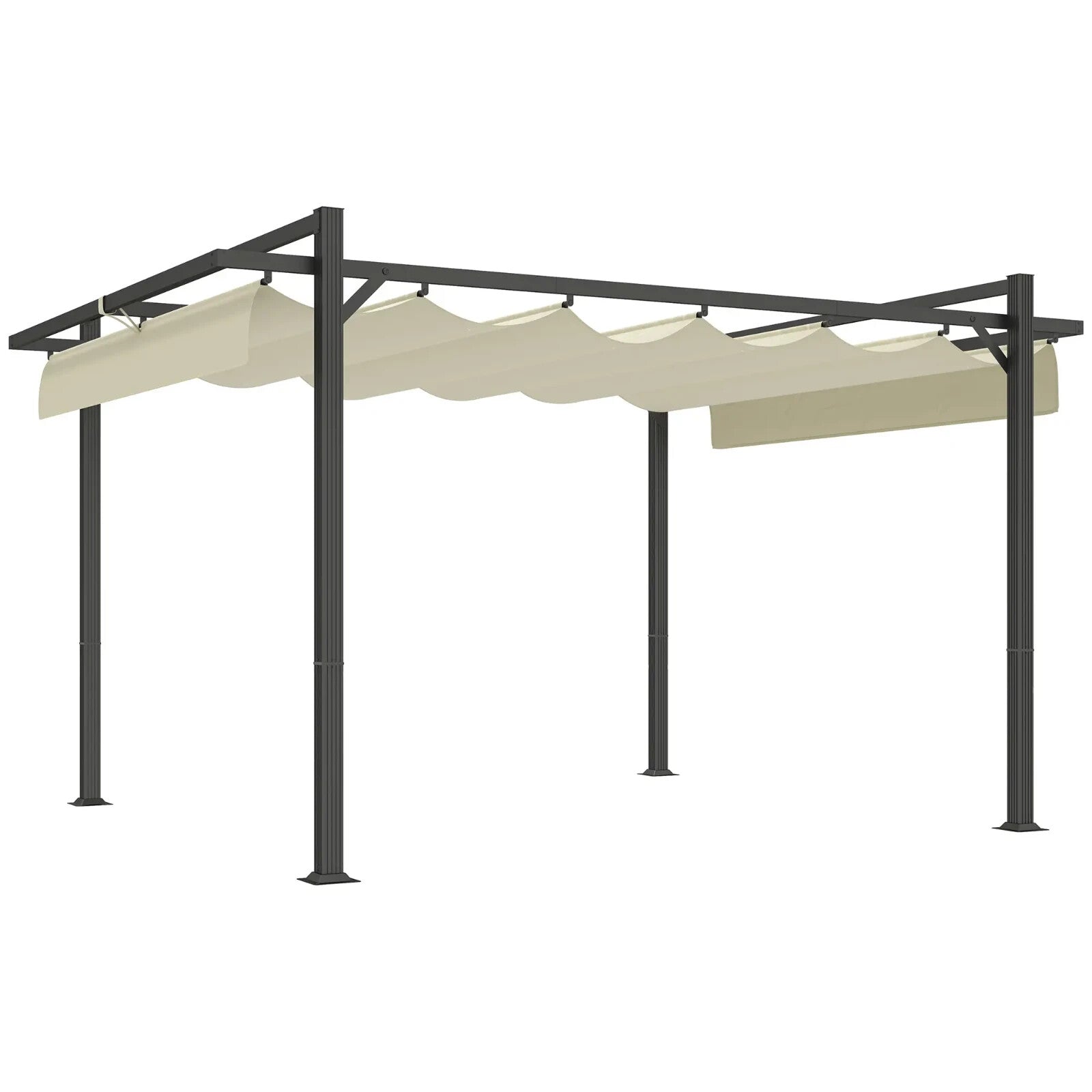3 x 4m Retractable Pergola Gazebo with Aluminium Frame Garden Patio Canopy Cover - Home and Garden Furniture Shop - rustic - furniture