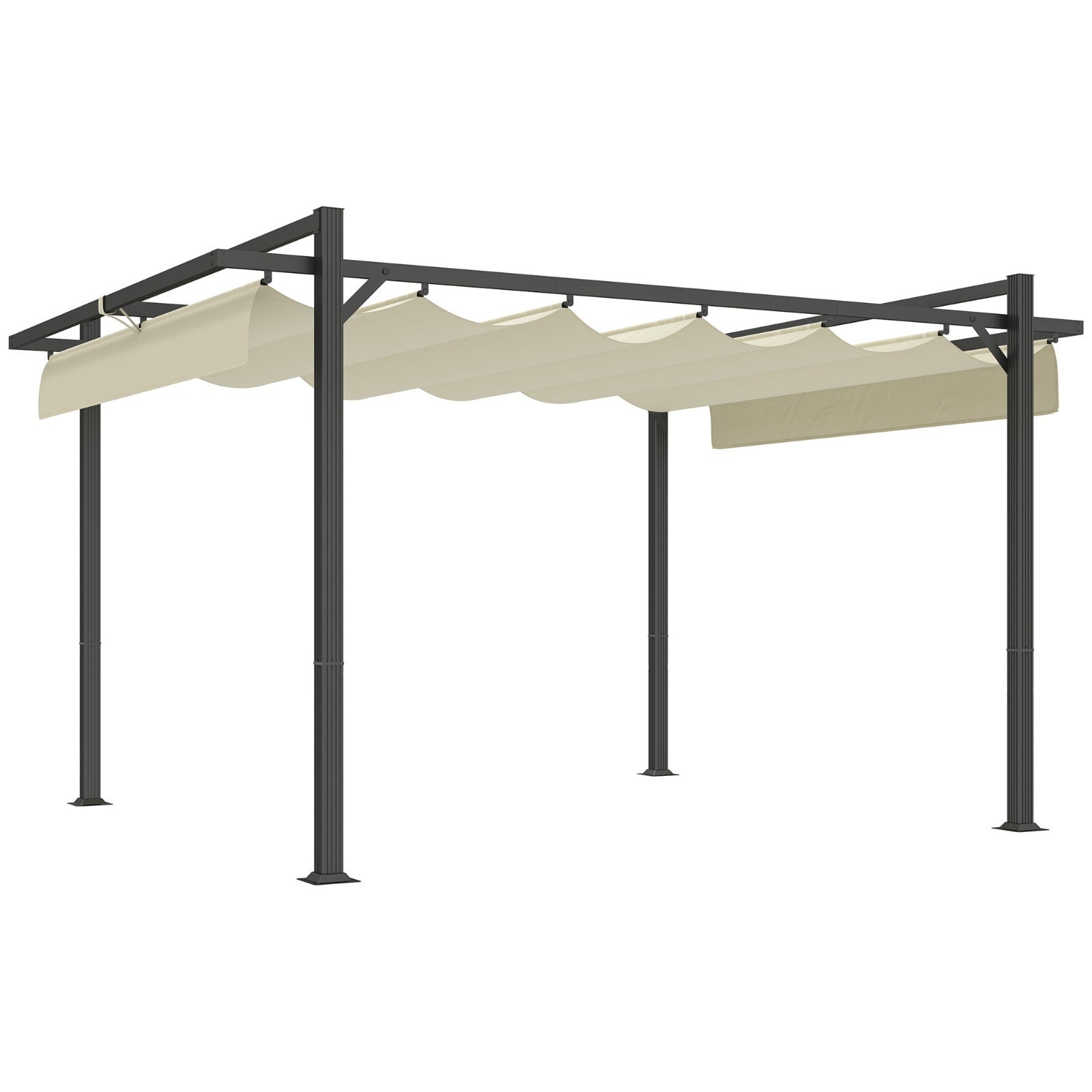 3 x 4m Retractable Pergola Gazebo with Aluminium Frame Garden Patio Canopy Cover - Home and Garden Furniture Shop - rustic - furniture