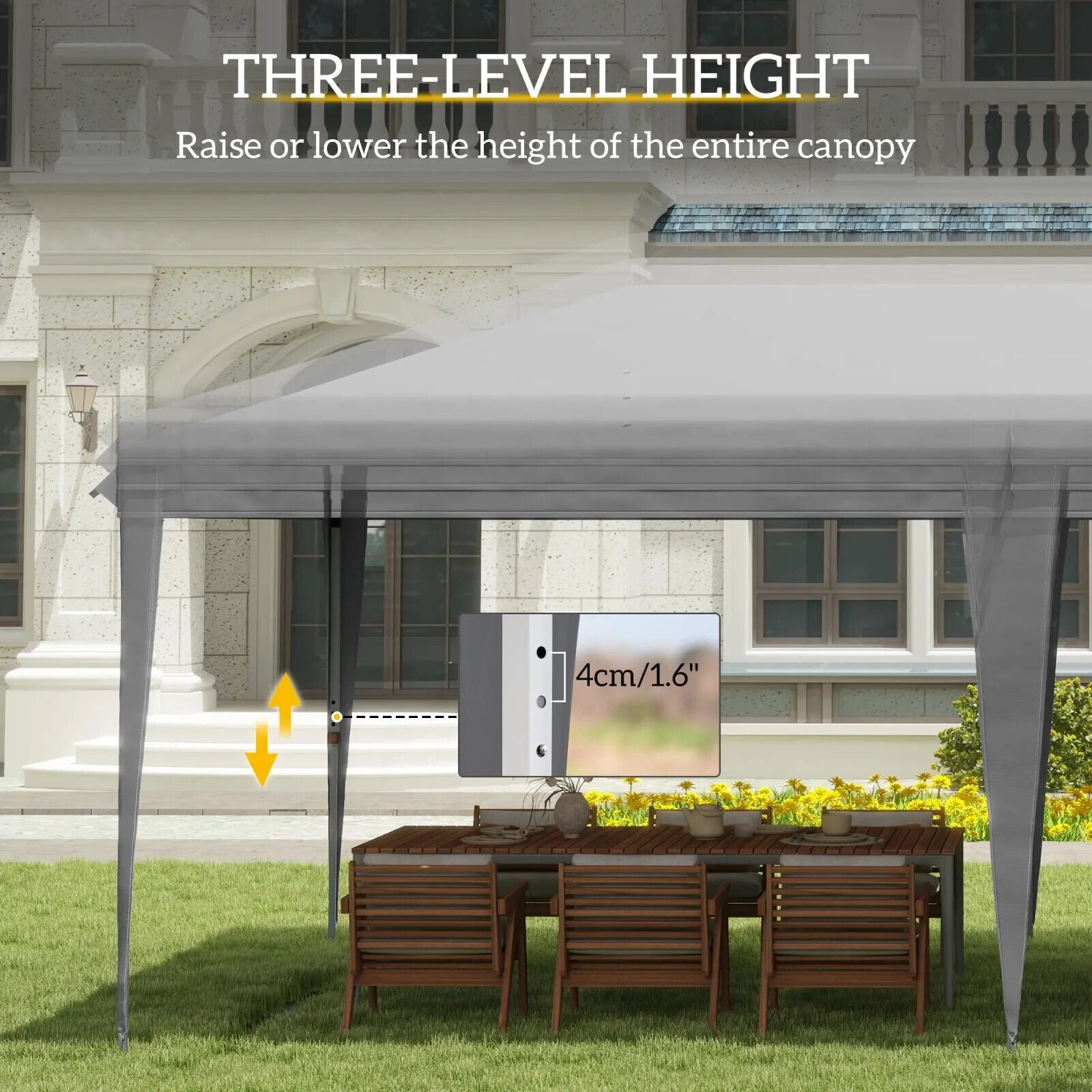 3 x 6 m Pop Up Gazebo Heavy Duty Patio Wedding Party Event Field Sun Canopy Grey - Home and Garden Furniture Shop - #rustic - furniture#