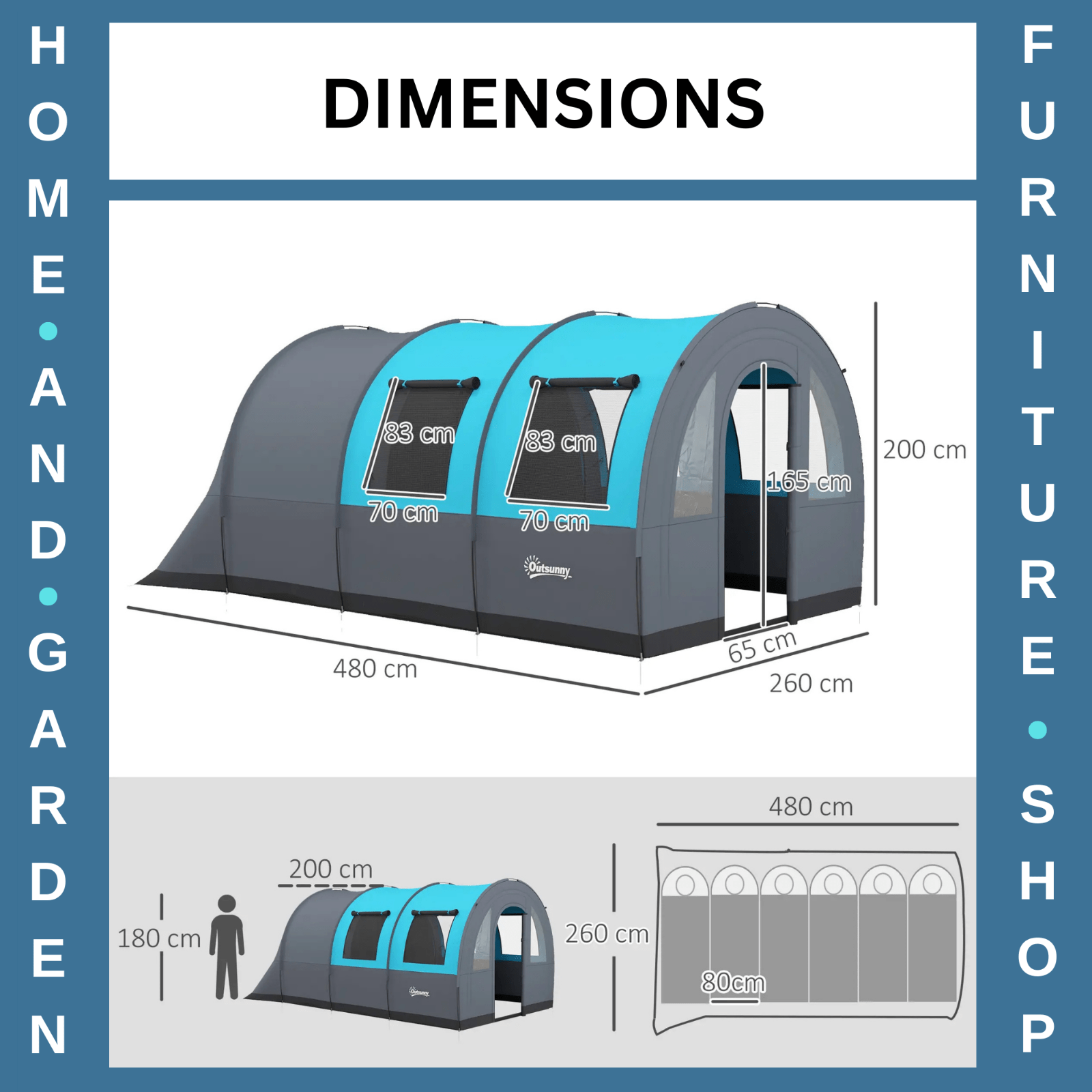 3000mm Waterproof Camping Tent 5 6 Man Family w/ Living Area Bedroom & Carry Bag - Home and Garden Furniture Shop - rustic - furniture