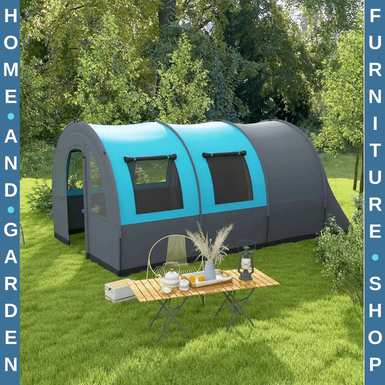 3000mm Waterproof Camping Tent 5 6 Man Family w/ Living Area Bedroom & Carry Bag - Home and Garden Furniture Shop - rustic - furniture