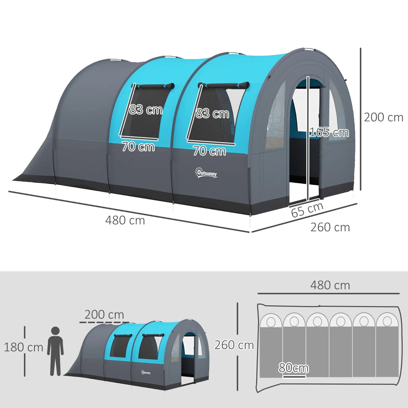 3000mm Waterproof Camping Tent 5 6 Man Family w/ Living Area Bedroom & Carry Bag - Home and Garden Furniture Shop - rustic - furniture