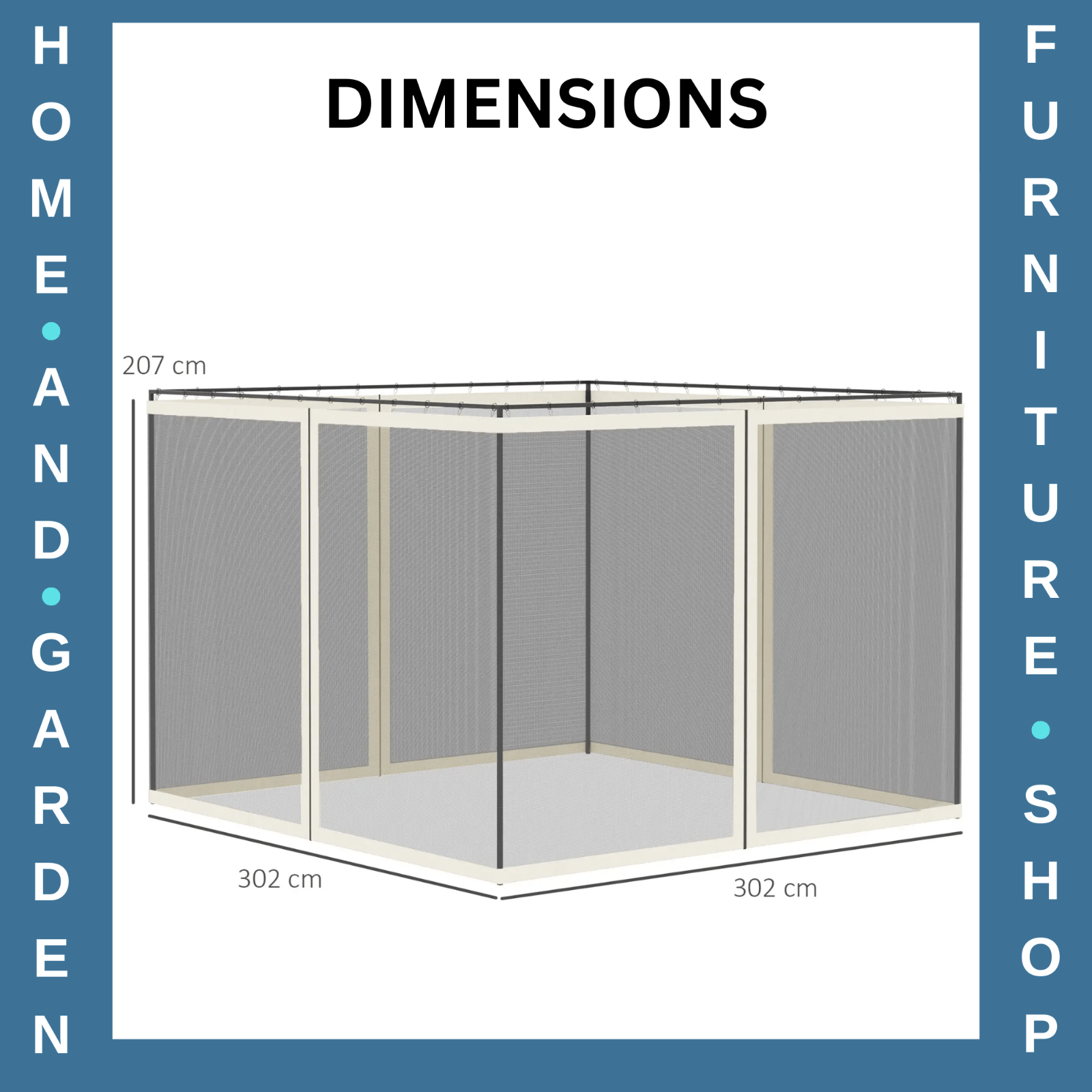 302 x 207cm Universal Replacement Gazebo Mesh Netting Screen Walls Replacements - Home and Garden Furniture Shop - rustic - furniture