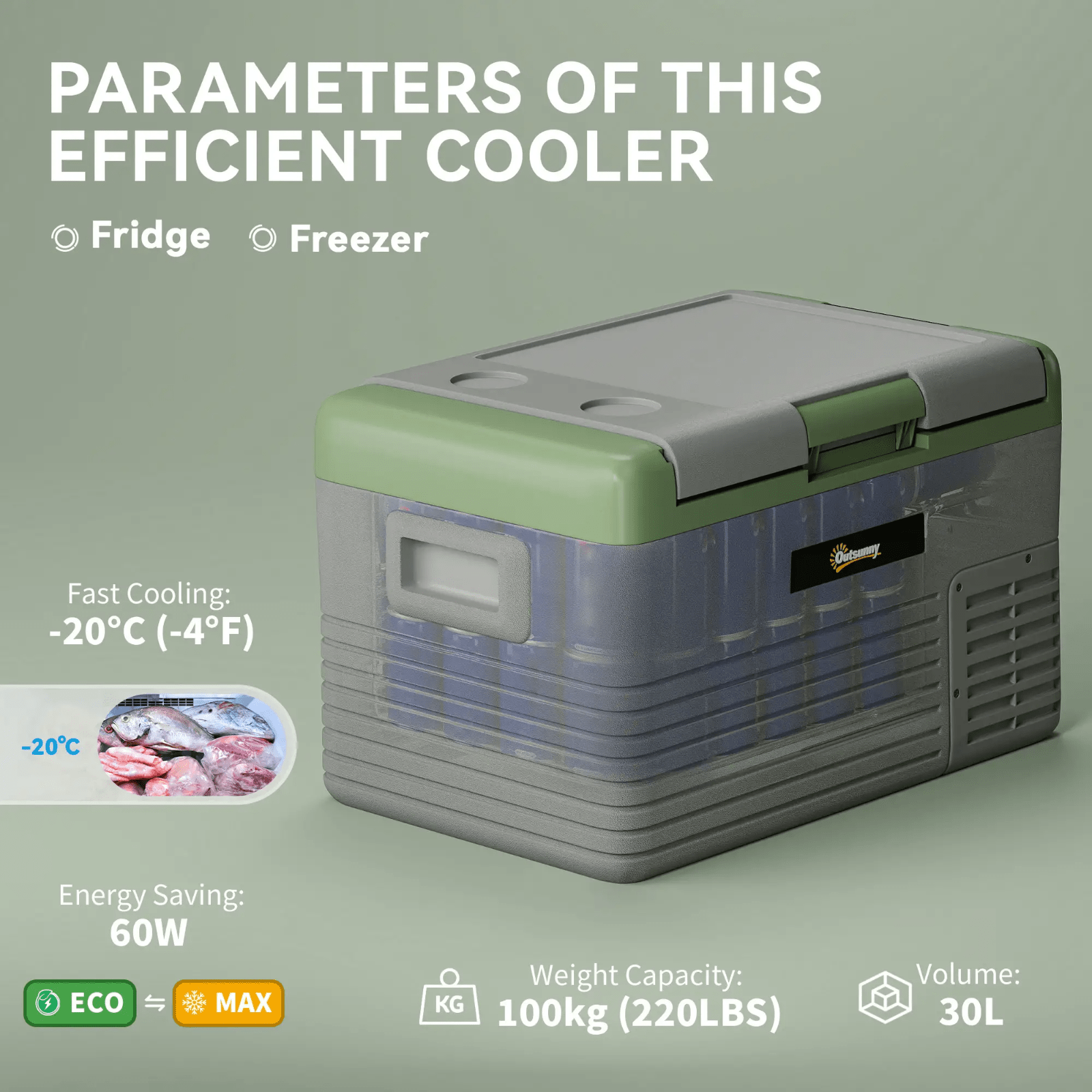 30L Car Refrigerator 12V Portable Fride Freezer Electric Cooler Box Camping HGFS - Home and Garden Furniture Shop - rustic - furniture
