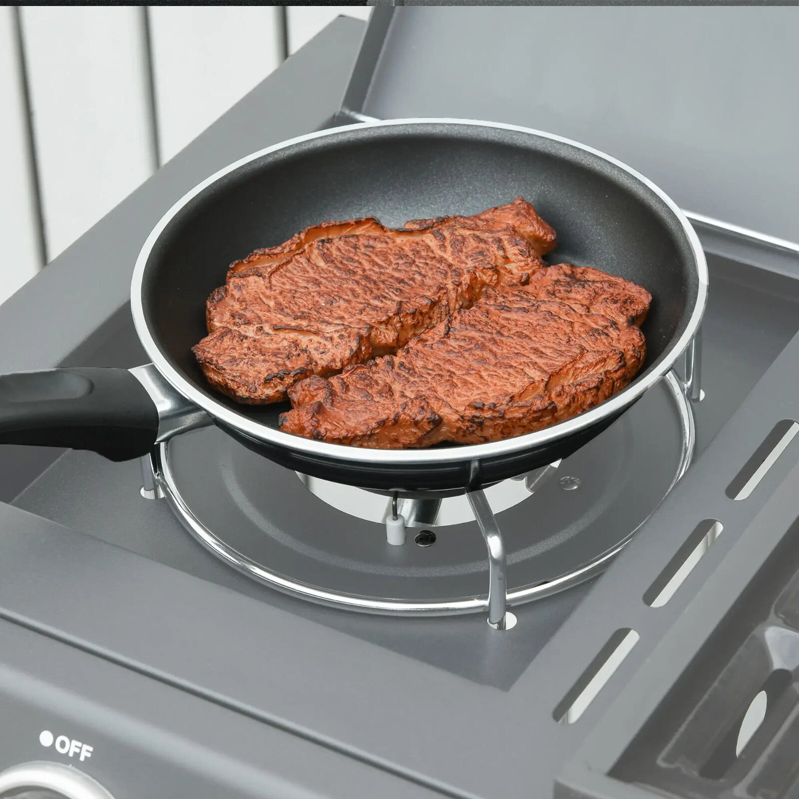 3+1 Burner Gas BBQ Grill Outdoor Barbecue Trolley with Wheel Shelves Thermometer - Home and Garden Furniture Shop - rustic - furniture