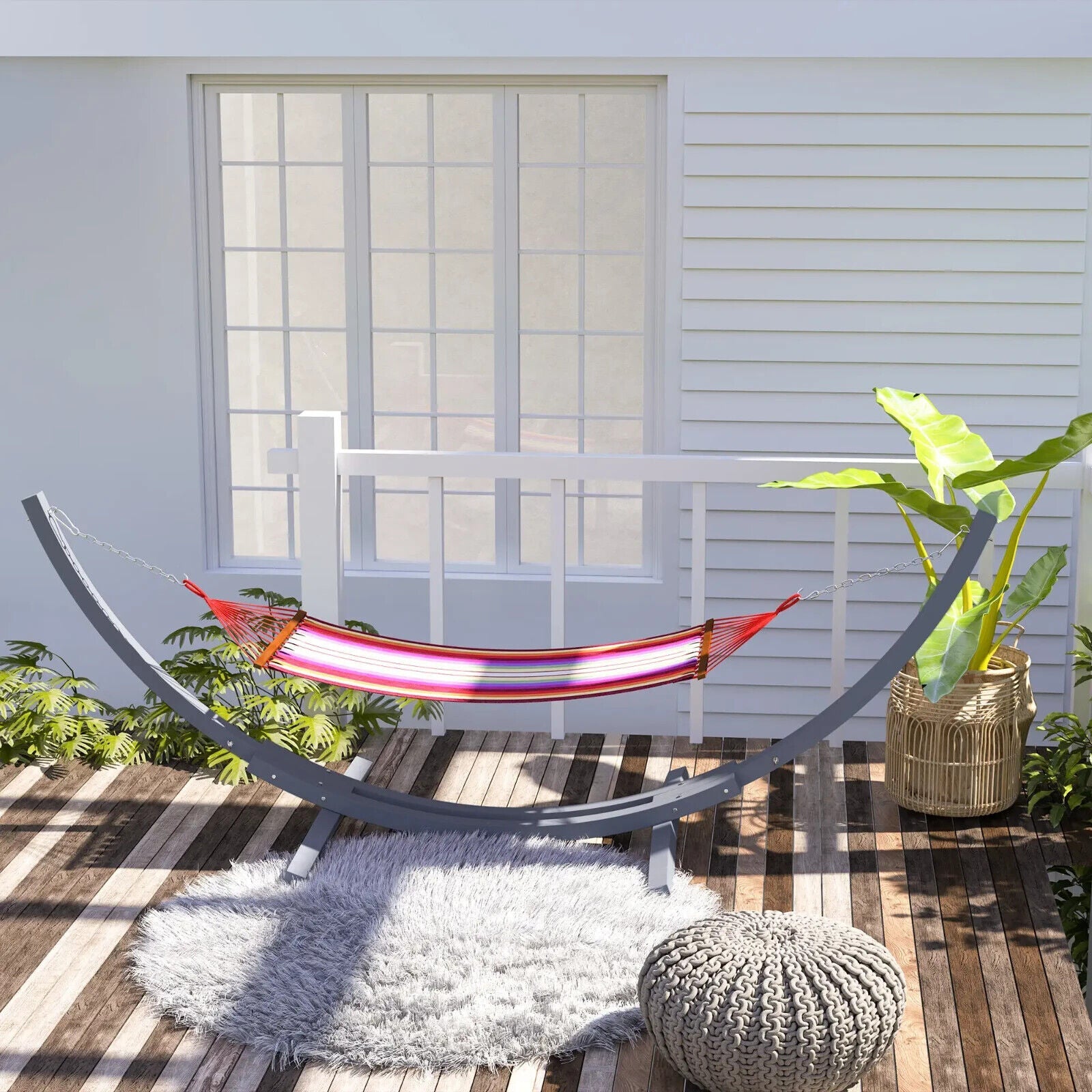 3.25m Wooden Hammock Stand Universal Fit Garden Camping Picnic Outdoor Accessory - Home and Garden Furniture Shop - #rustic - furniture#