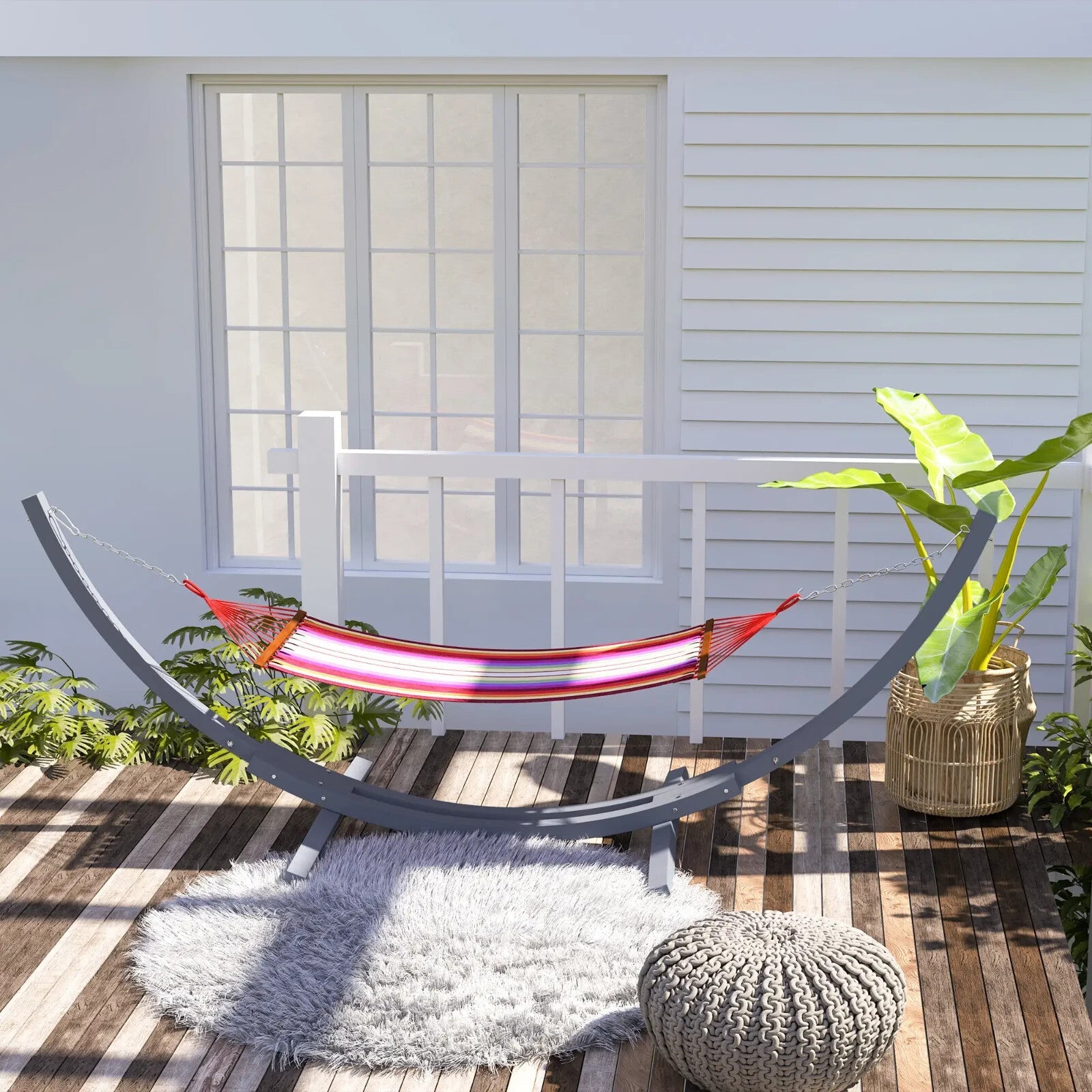 3.25m Wooden Hammock Stand Universal Fit Garden Camping Picnic Outdoor Accessory - Home and Garden Furniture Shop - rustic - furniture