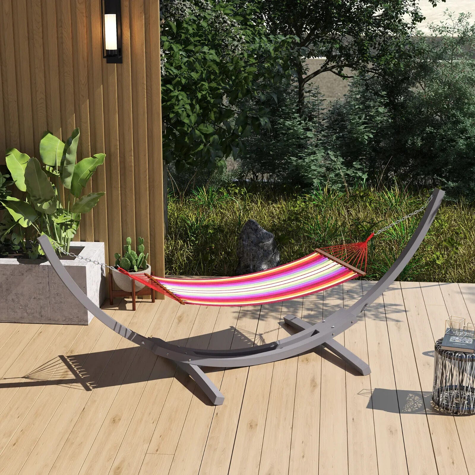 3.25m Wooden Hammock Stand Universal Fit Garden Camping Picnic Outdoor Accessory - Home and Garden Furniture Shop - #rustic - furniture#