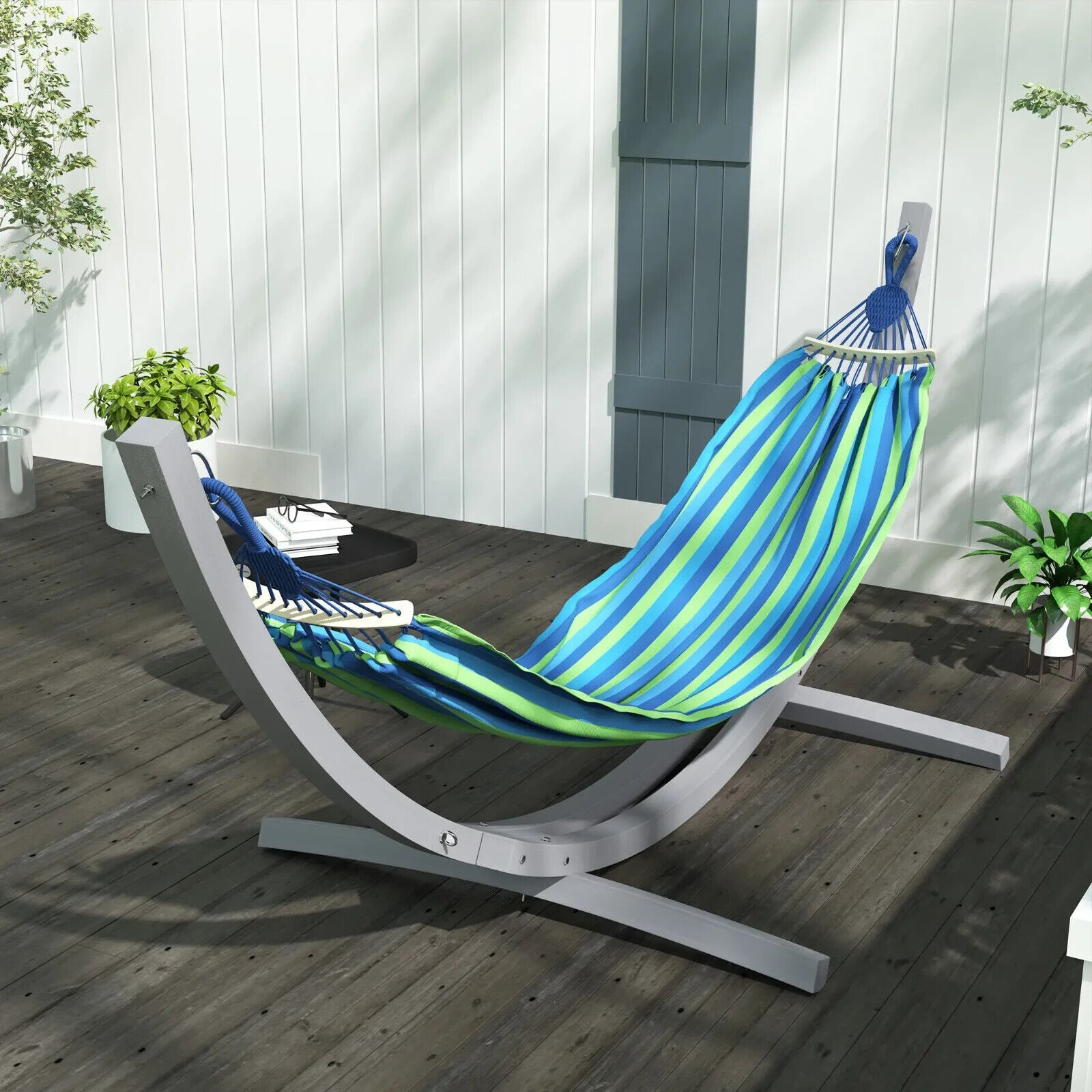 3.25m Wooden Hammock Stand Universal Fit Garden Camping Picnic Outdoor Accessory - Home and Garden Furniture Shop - #rustic - furniture#