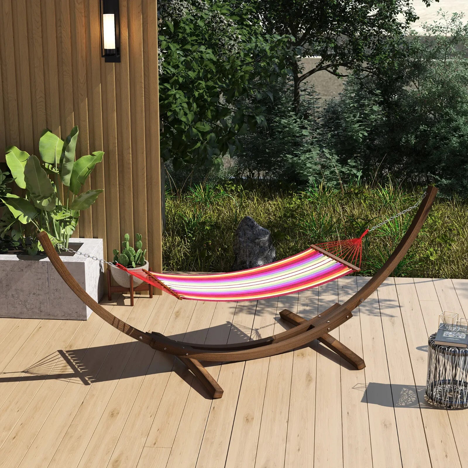 3.25m Wooden Hammock Stand Universal Fit Garden Camping Picnic Outdoor Accessory - Home and Garden Furniture Shop - rustic - furniture