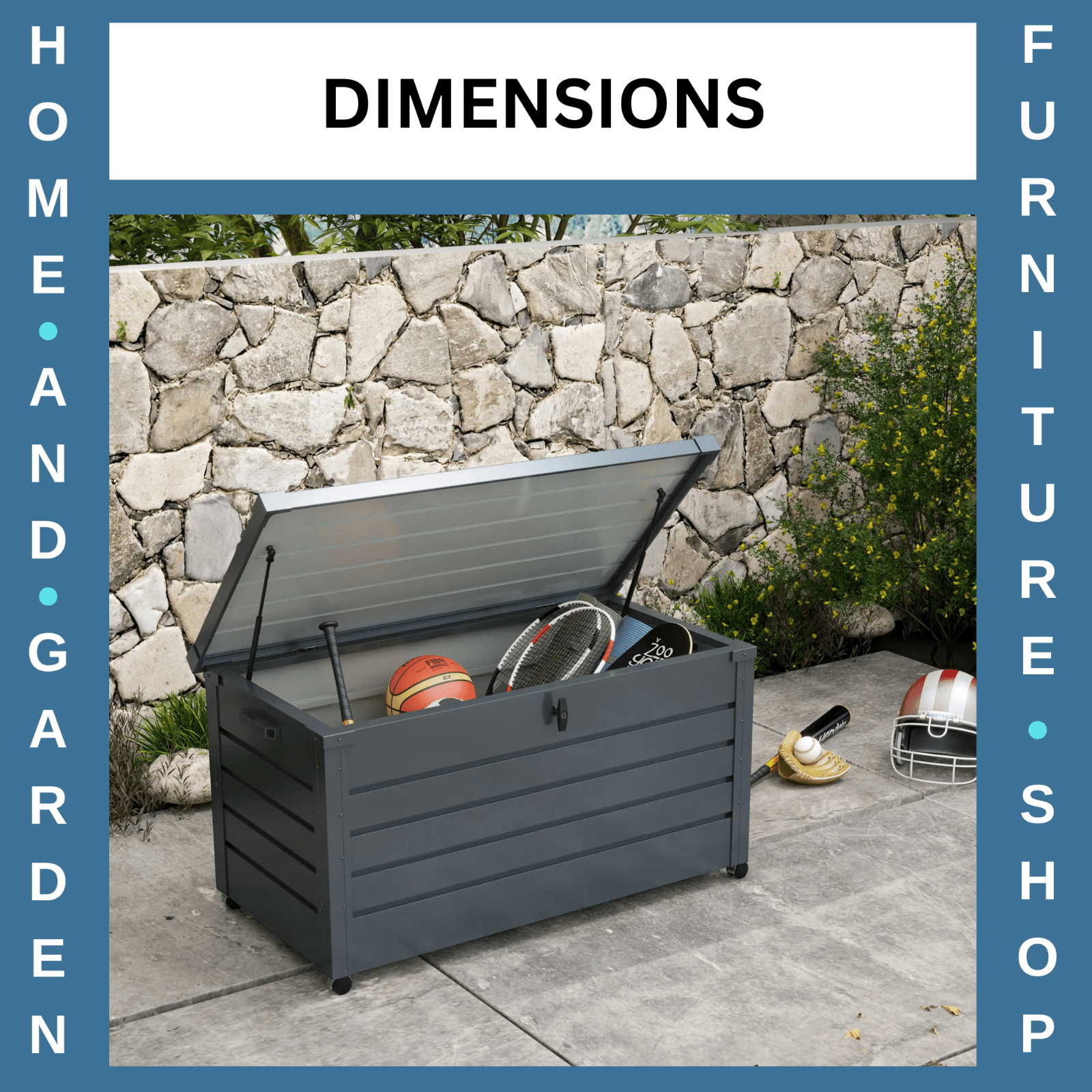 331 Litre Garden Storage Box Outdoor Waterproof Chest w/ Wheel Lockable Lid Shed - Home and Garden Furniture Shop - #rustic - furniture#