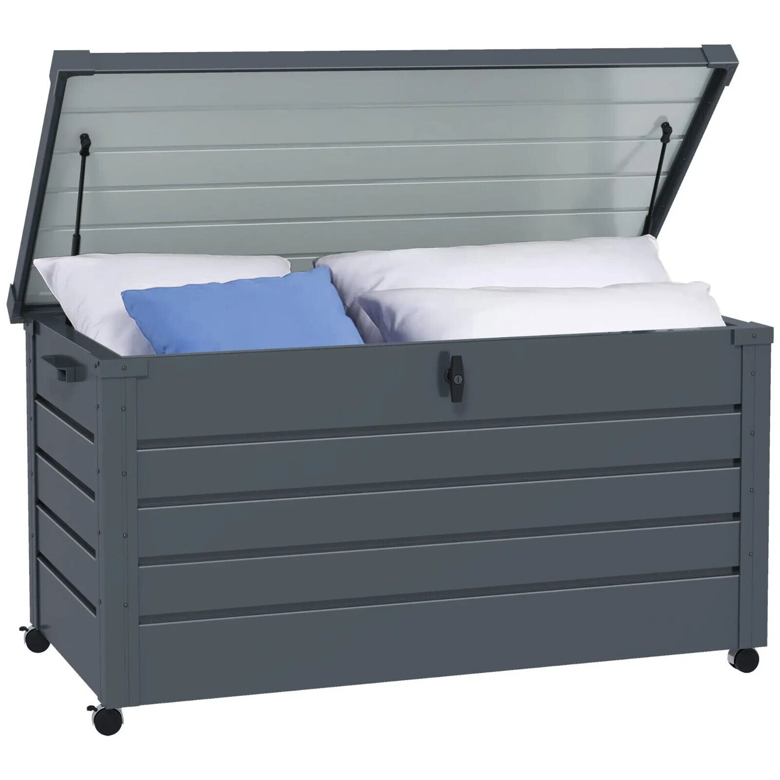 331 Litre Garden Storage Box Outdoor Waterproof Chest w/ Wheel Lockable Lid Shed - Home and Garden Furniture Shop - #rustic - furniture#
