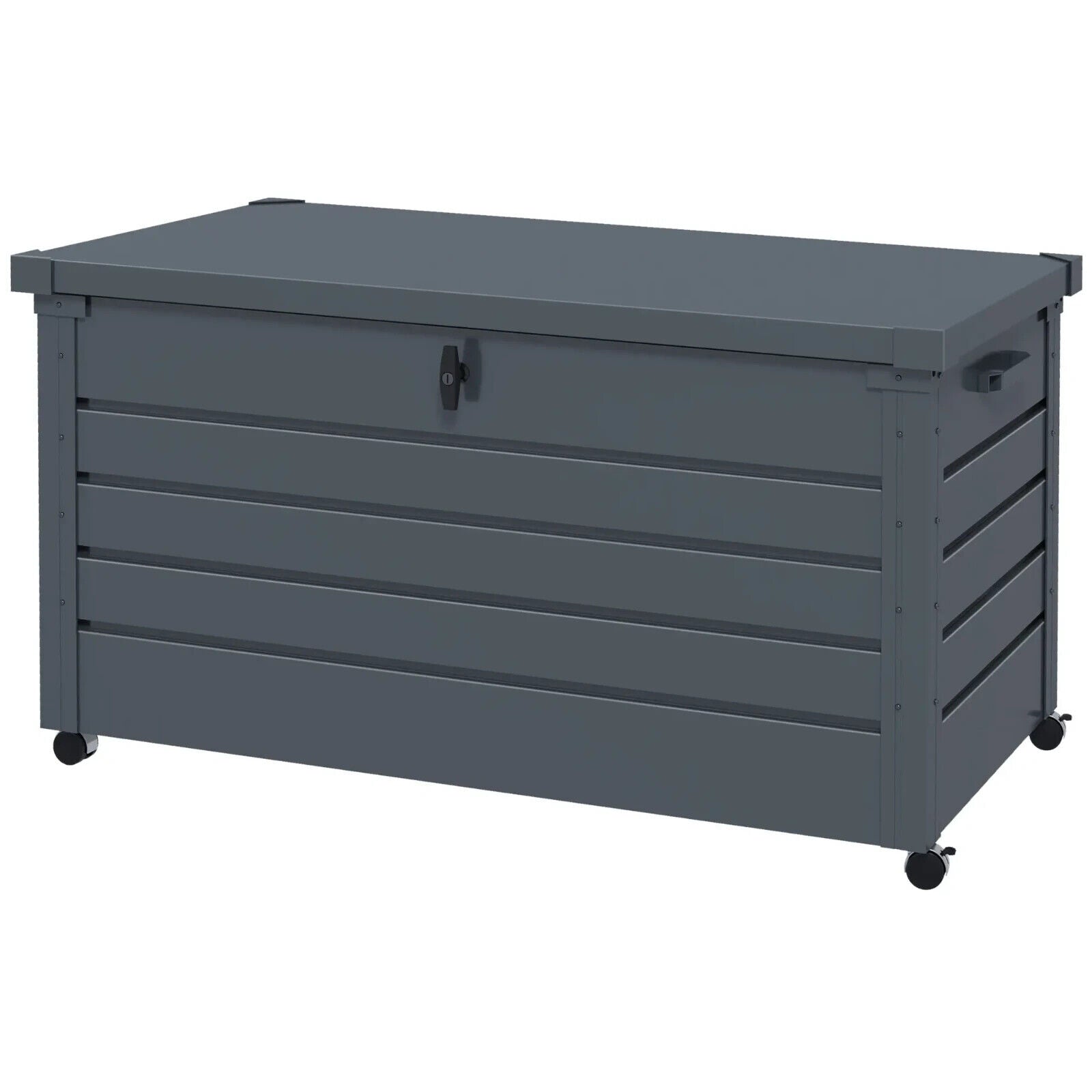331 Litre Garden Storage Box Outdoor Waterproof Chest w/ Wheel Lockable Lid Shed - Home and Garden Furniture Shop - #rustic - furniture#